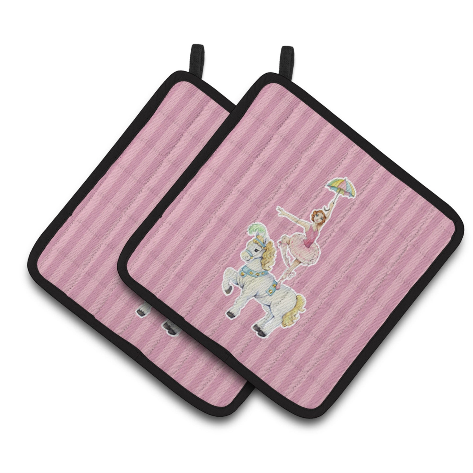 'Caroline'S Treasures Bb6860Pthd Circus Performer Pair Of Pot Holders, 7.5 X 7.5'''', Multicolor''