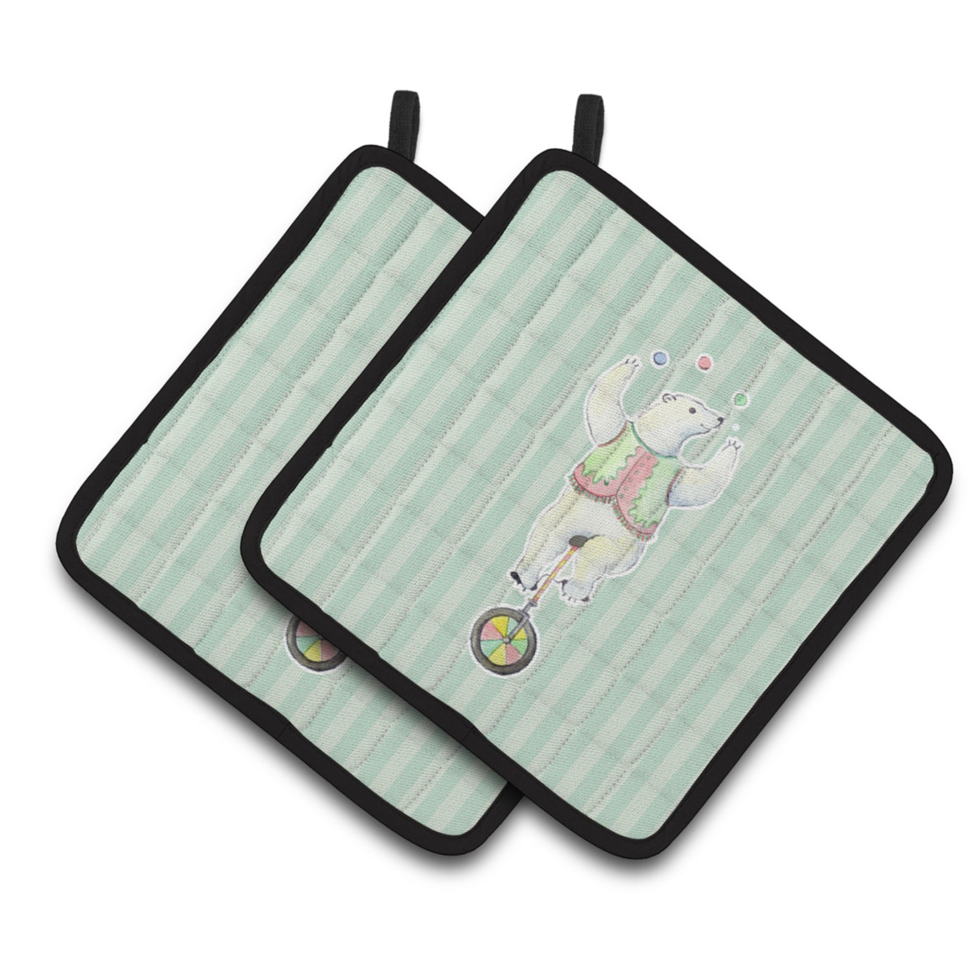 'Caroline'S Treasures Bb6861Pthd Circus Bear Pair Of Pot Holders, 7.5 X 7.5'''', Multicolor''