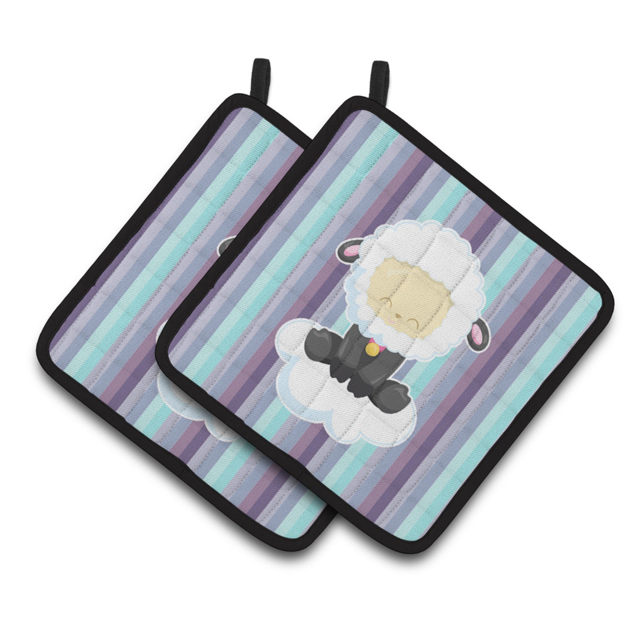 'Caroline'S Treasures Bb6875Pthd Sheep On Cloud Pair Of Pot Holders, 7.5 X 7.5'''', Multicolor''