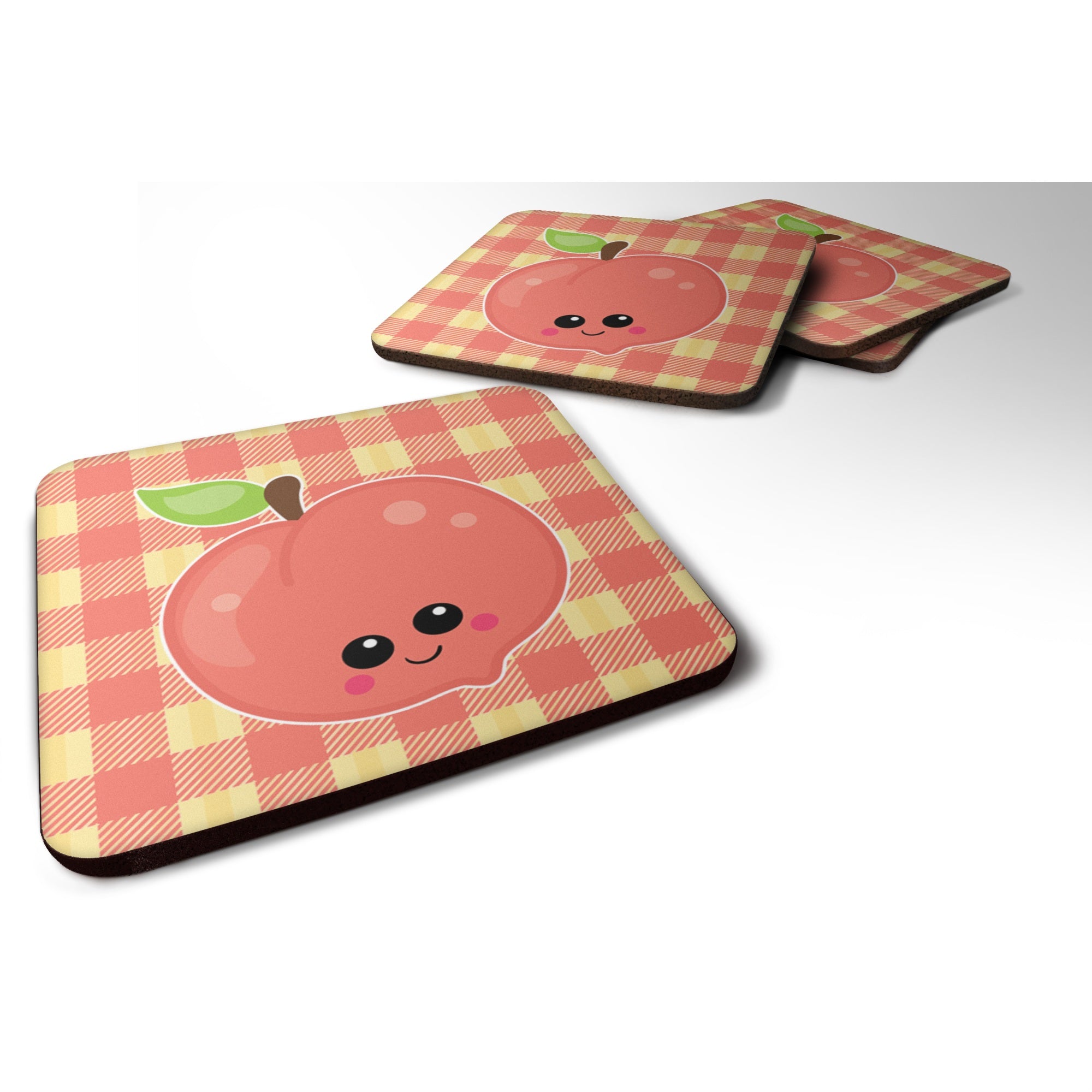 'Caroline'S Treasures Perfectly Peach Foam Coaster Set Of 4, 3.5, Multicolor''