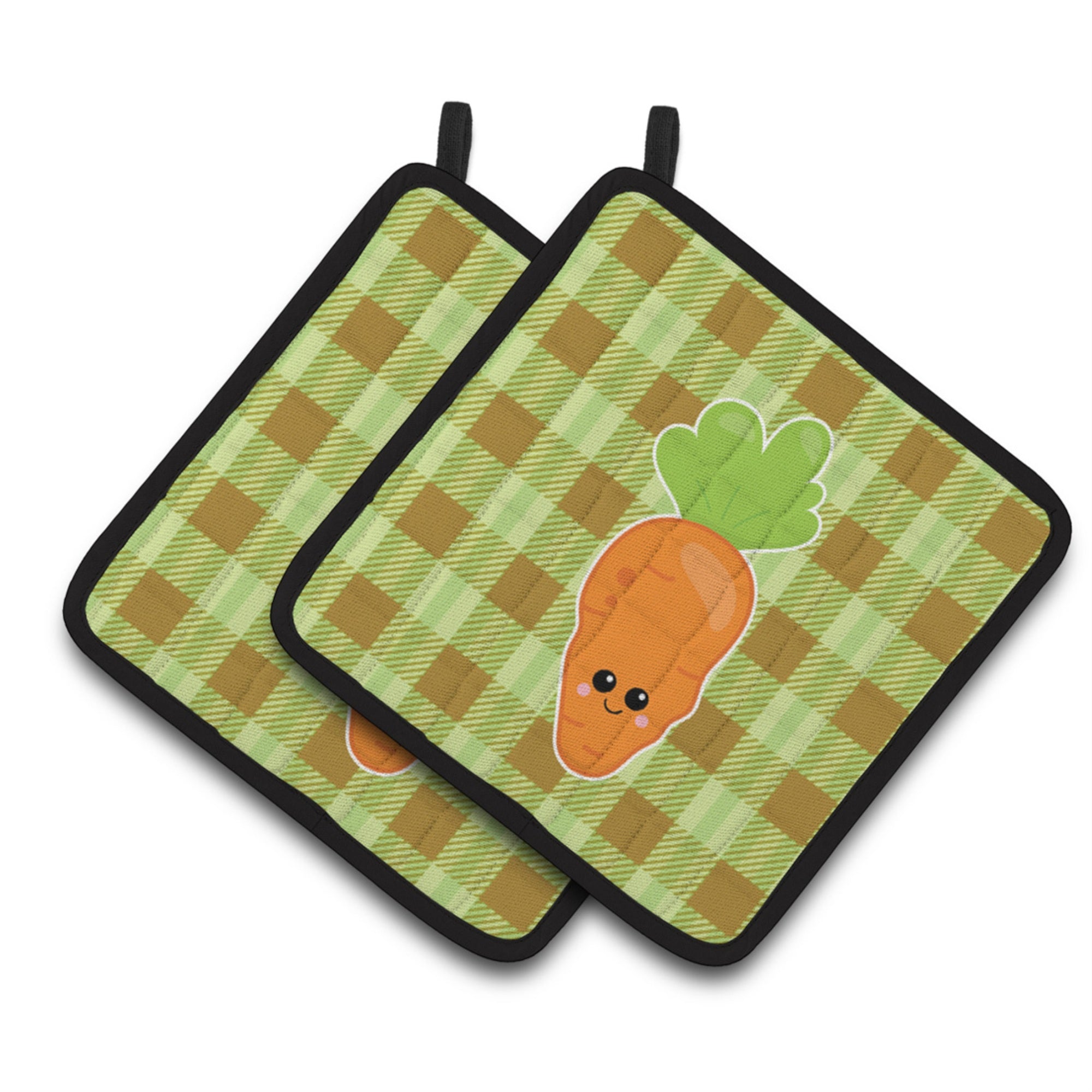 'Caroline'S Treasures Bb6891Pthd Carol The Carrot Pair Of Pot Holders, 7.5 X 7.5'''', Multicolor''