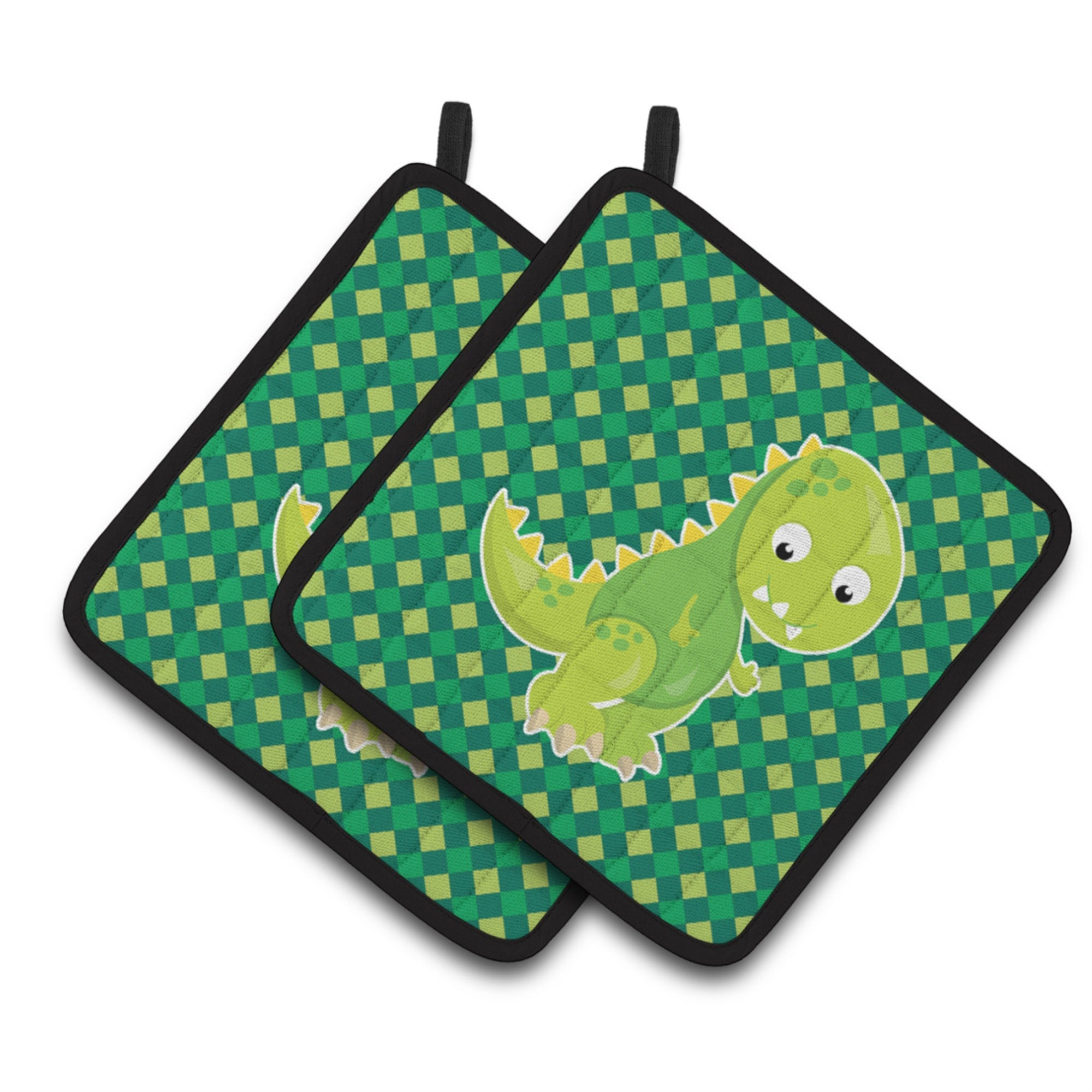 'Caroline'S Treasures Bb6895Pthd Iguanodon Dinosaur Pair Of Pot Holders, 7.5 X 7.5'''', Multicolor''