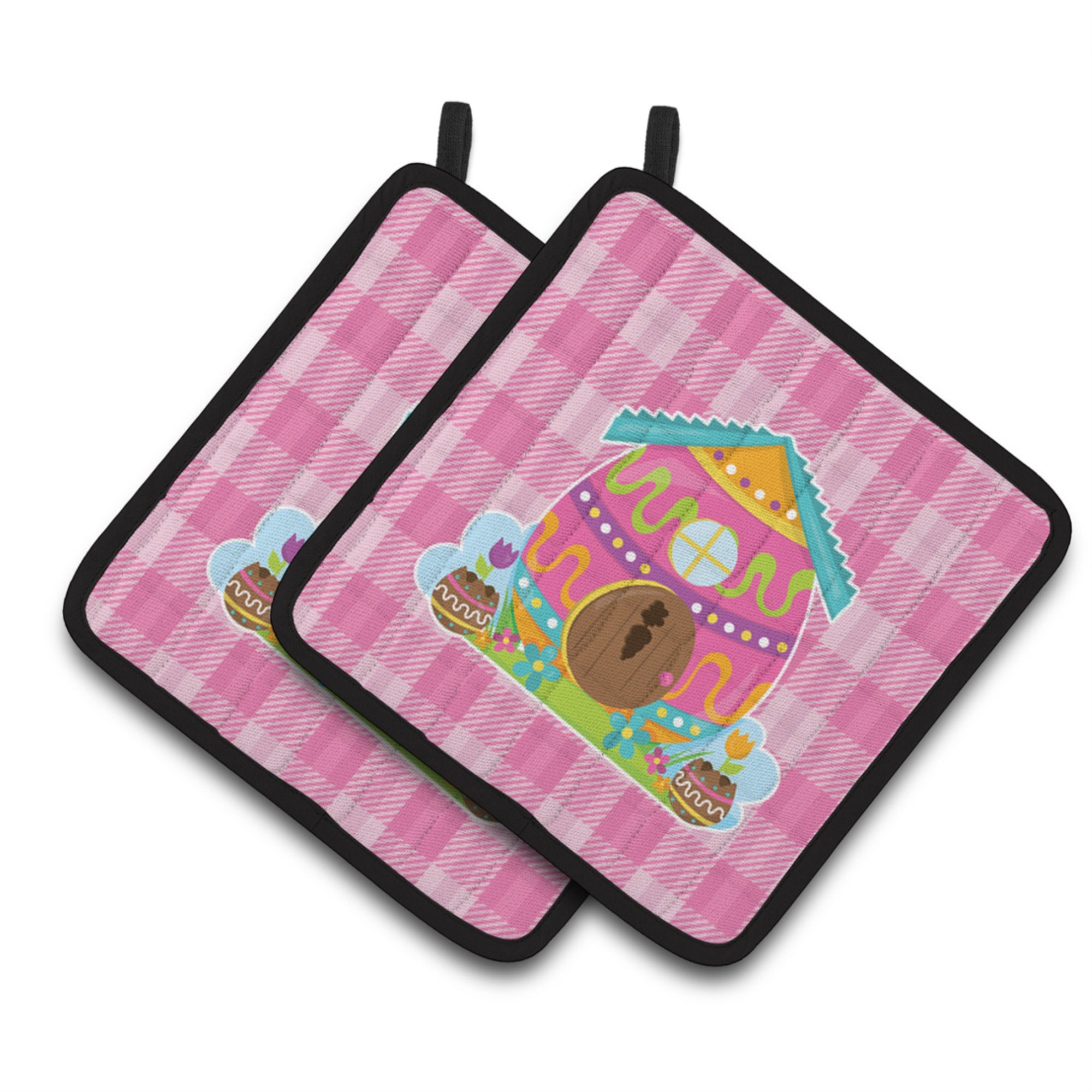 'Caroline'S Treasures Bb6899Pthd Easter Rabbit'S House Pair Of Pot Holders, 7.5 X 7.5'''', Multicolor''