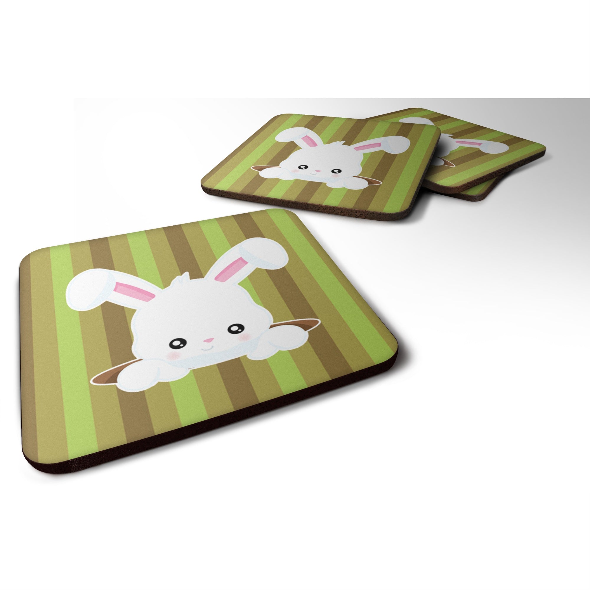 'Caroline'S Treasures Easter Rabbit Hole Foam Coaster Set Of 4, 3.5, Multicolor''