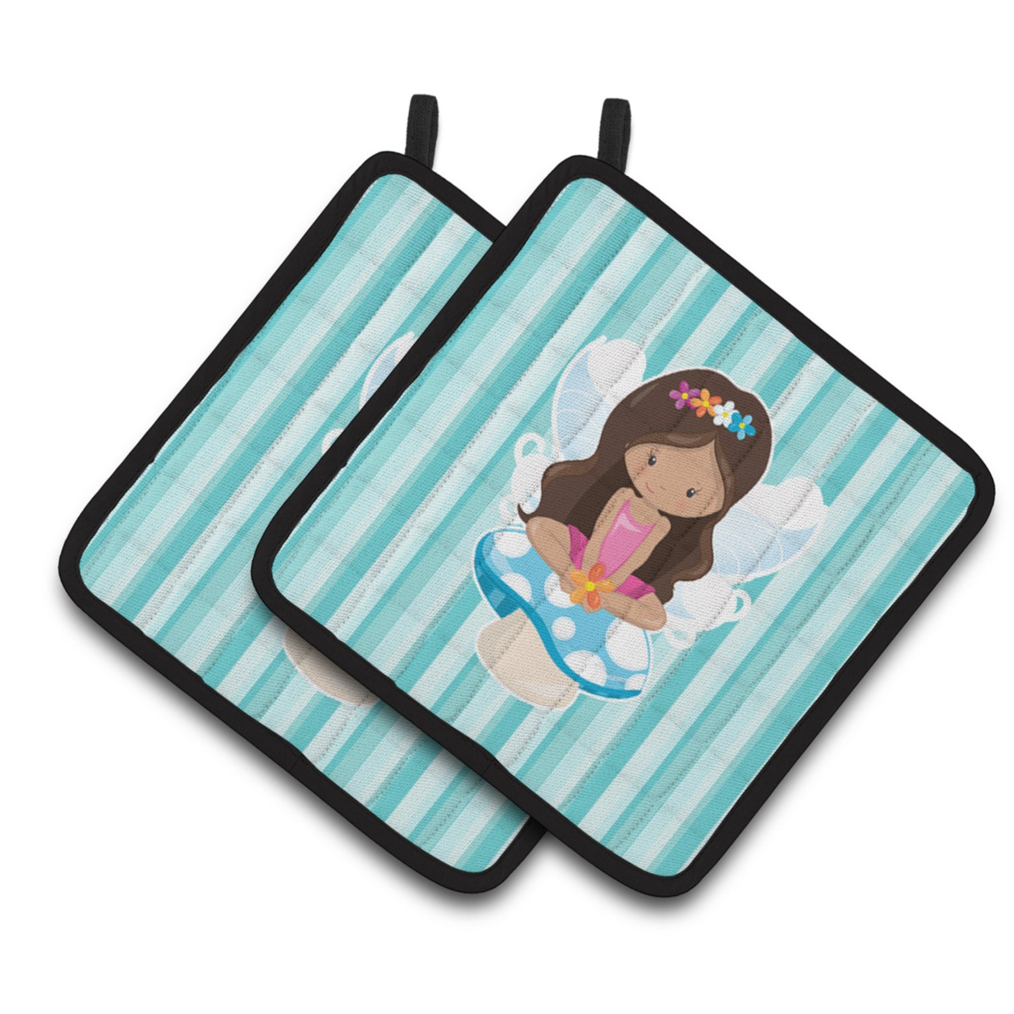 'Caroline'S Treasures Bb6905Pthd Fairy On Mushroom Pair Of Pot Holders, 7.5 X 7.5'''', Multicolor''