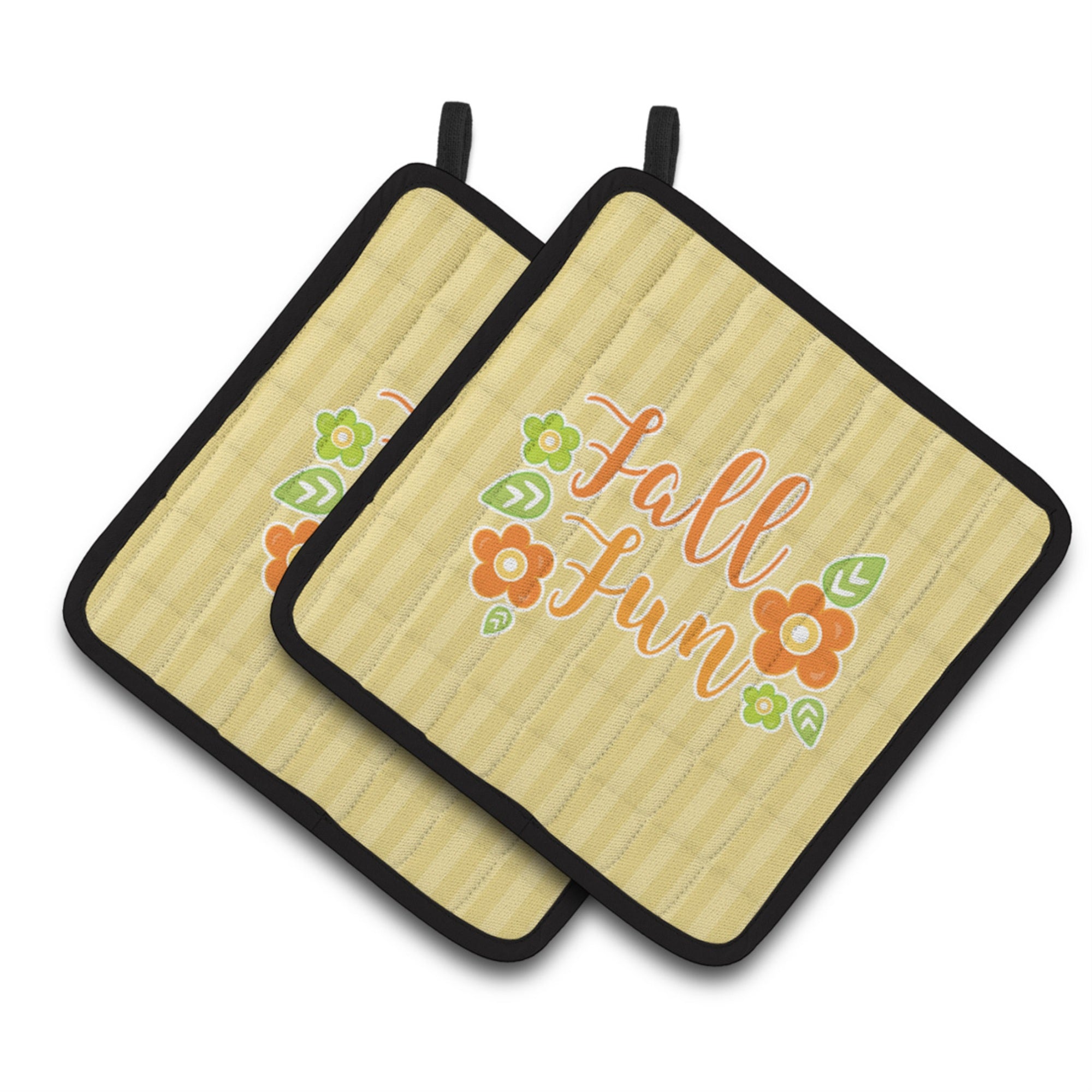 'Caroline'S Treasures Bb6918Pthd Fall Fun Stripes Pair Of Pot Holders, 7.5 X 7.5'''', Multicolor''