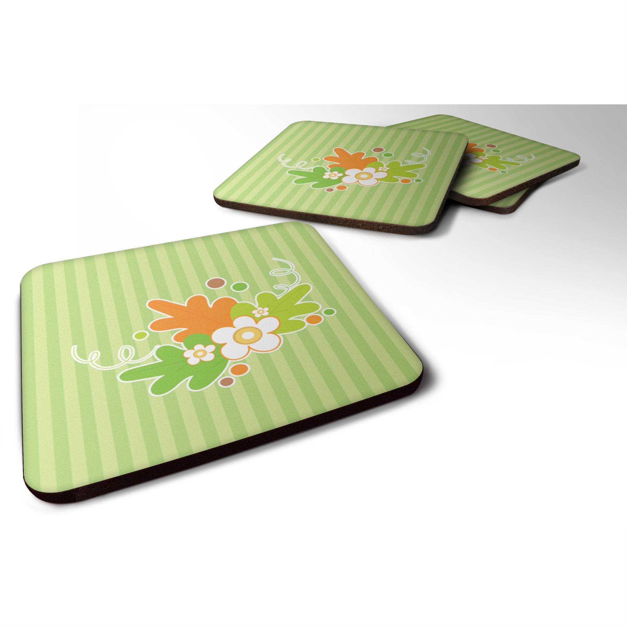 'Caroline'S Treasures Fall Leaves Foam Coaster Set Of 4, 3.5, Multicolor''