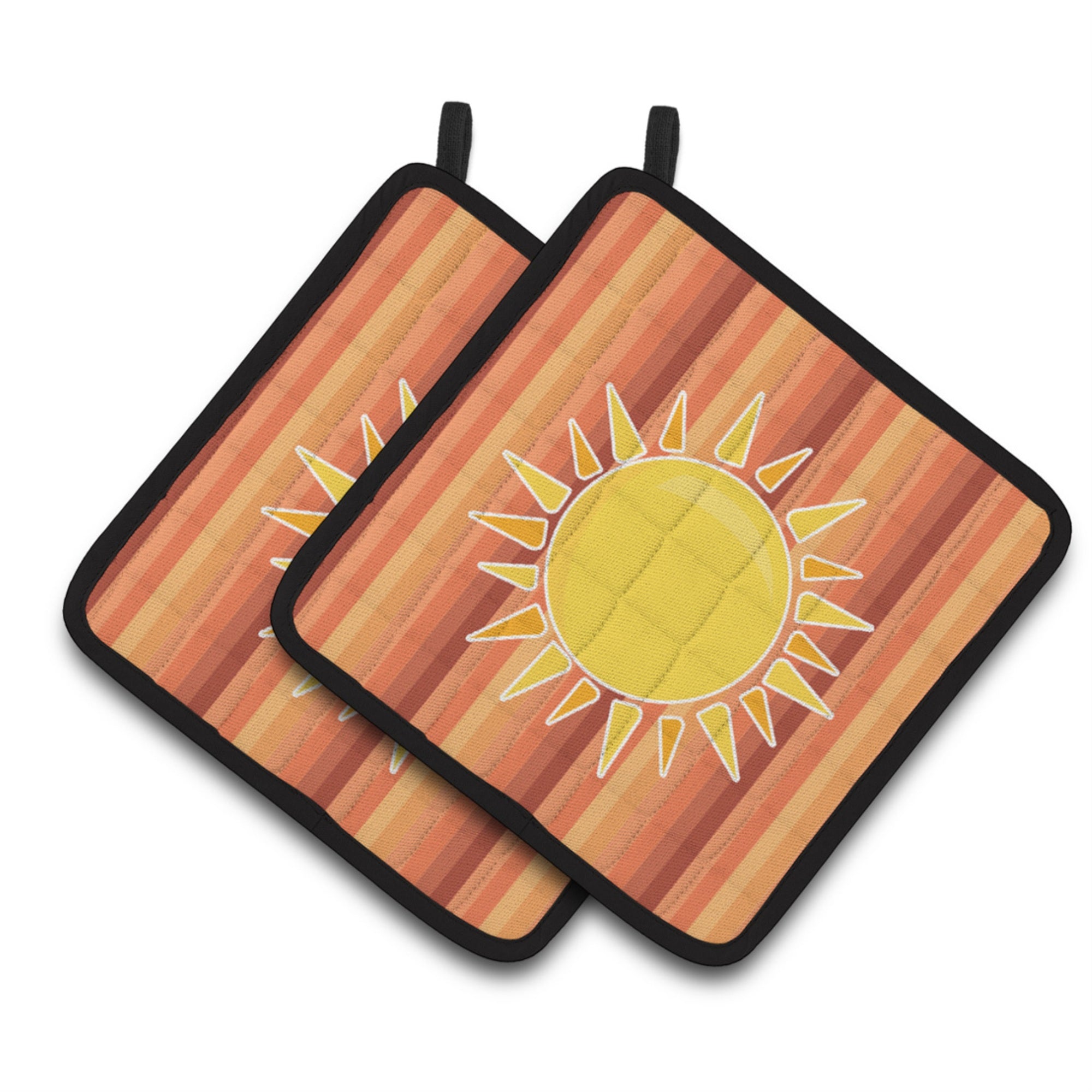 'Caroline'S Treasures Bb6924Pthd Sun With Stripes Pair Of Pot Holders, 7.5 X 7.5'''', Multicolor''