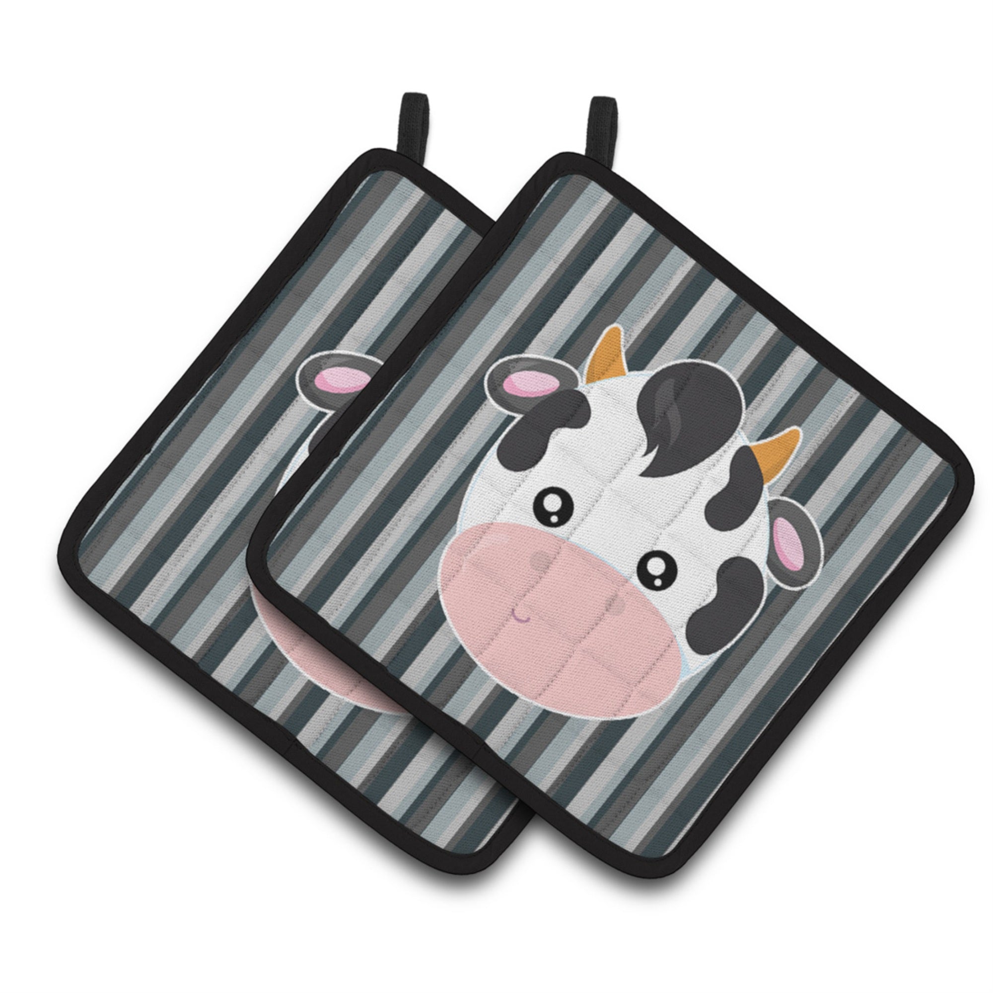 'Caroline'S Treasures Bb6926Pthd Cow Face Pair Of Pot Holders, 7.5 X 7.5'''', Multicolor''