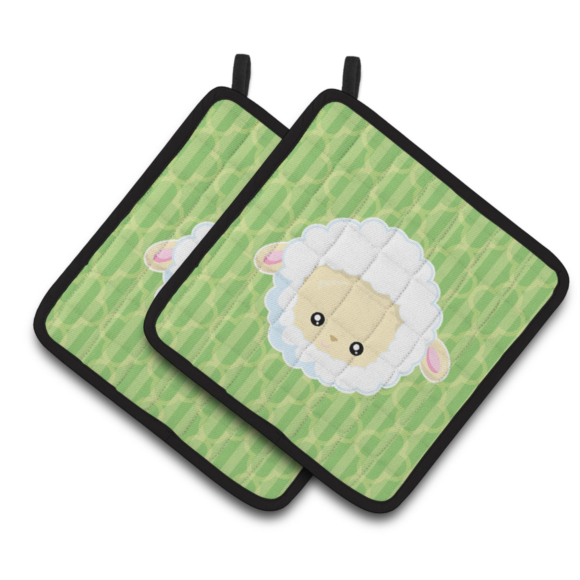 'Caroline'S Treasures Bb6928Pthd Sheep Lamb Face Pair Of Pot Holders, 7.5 X 7.5'''', Multicolor''