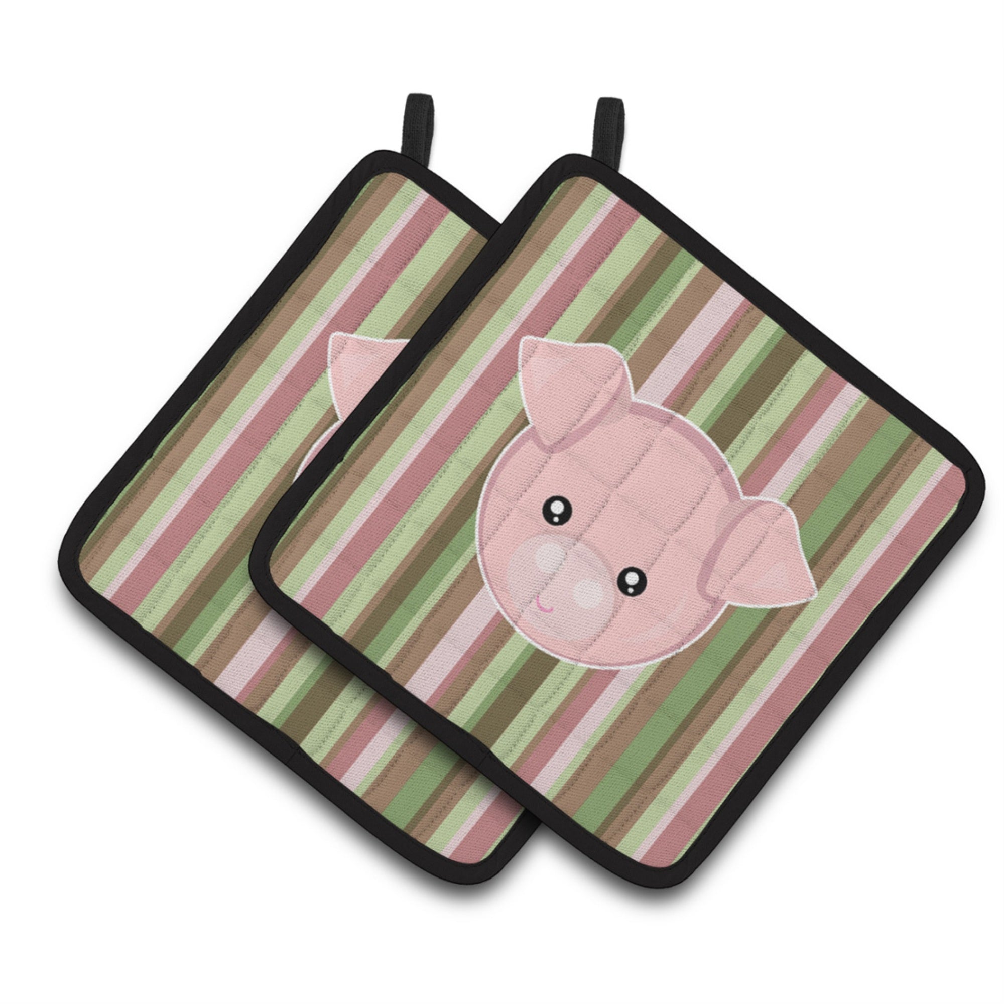 'Caroline'S Treasures Bb6930Pthd Pig Face Pair Of Pot Holders, 7.5 X 7.5'''', Multicolor''