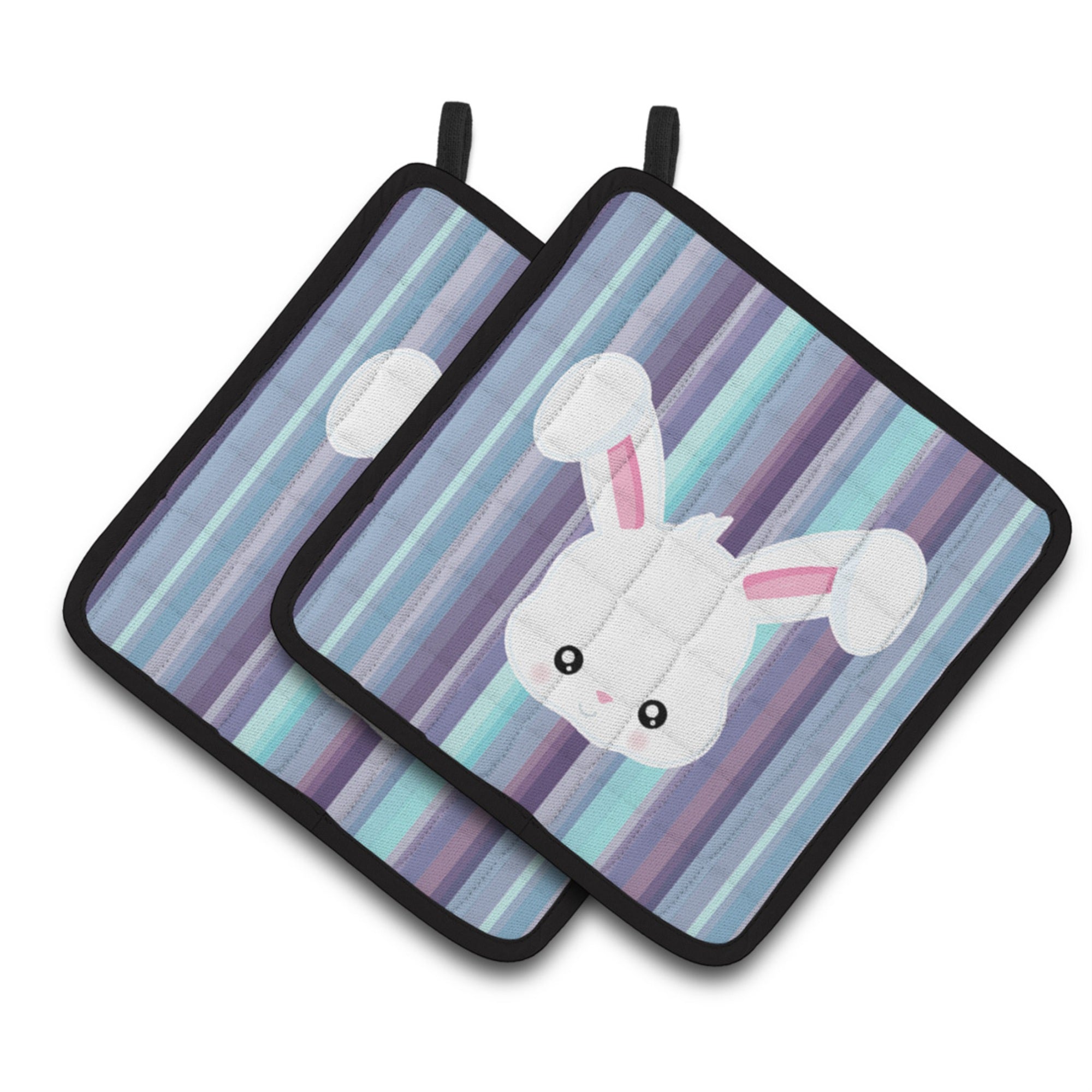 'Caroline'S Treasures Bb6933Pthd Rabbit Face Pair Of Pot Holders, 7.5 X 7.5'''', Multicolor''