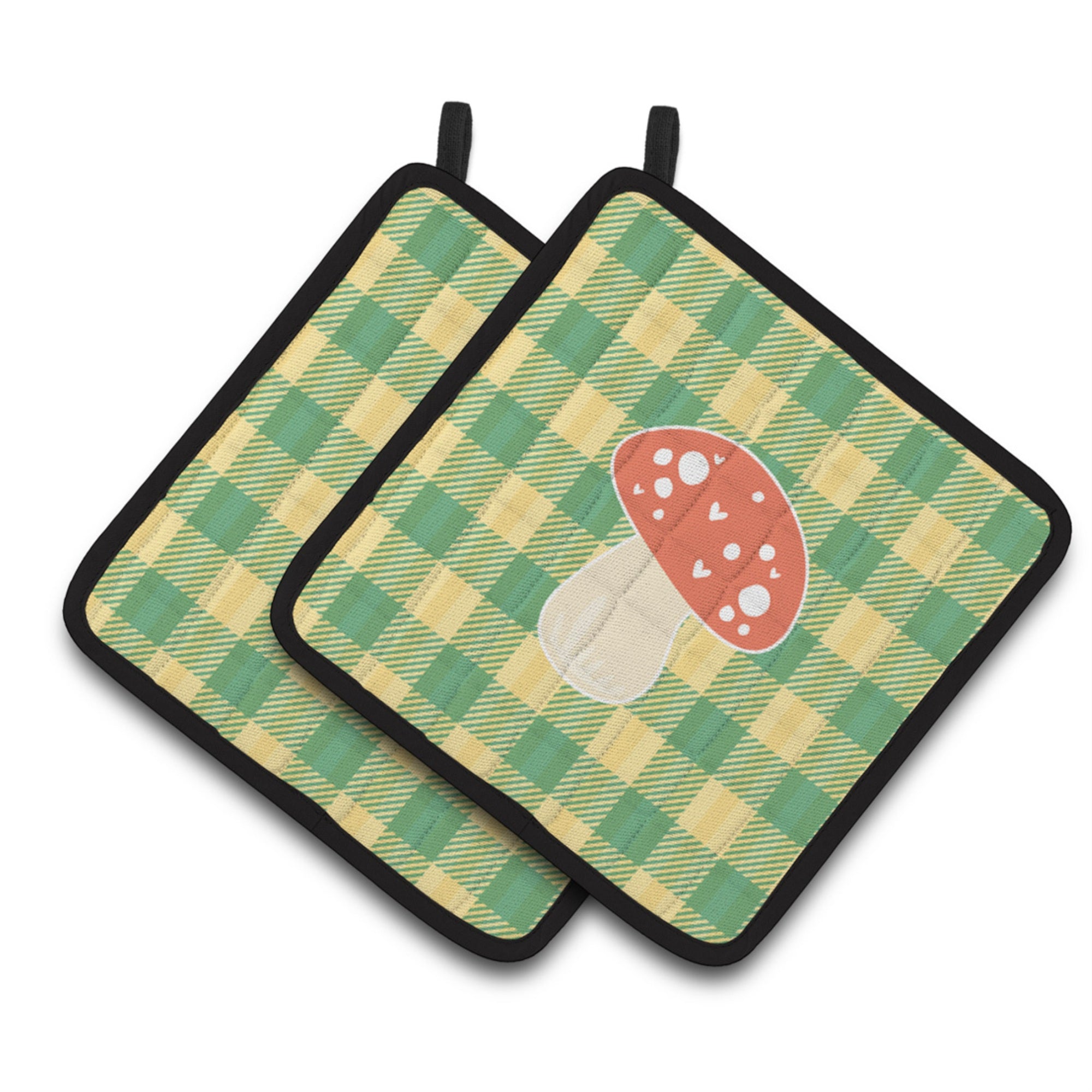 'Caroline'S Treasures Bb6938Pthd Mushroom Pair Of Pot Holders, 7.5 X 7.5'''', Multicolor''