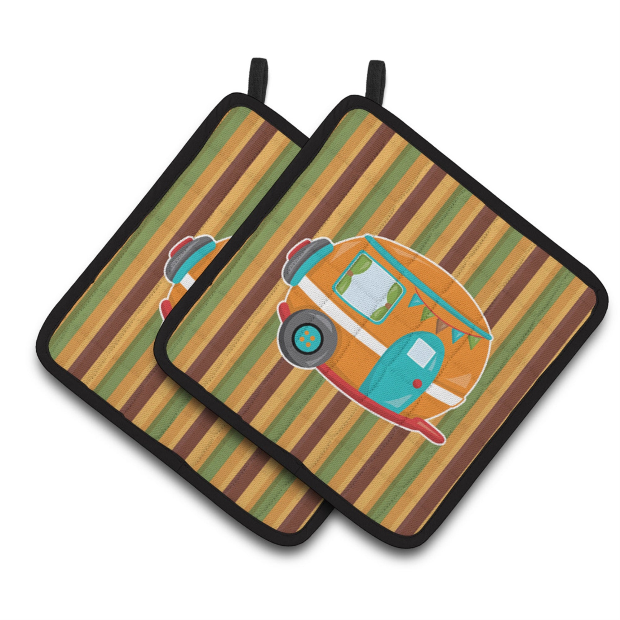 'Caroline'S Treasures Retro Camper Pair Of Pot Holders, 7.5 X 7.5, Multicolor''