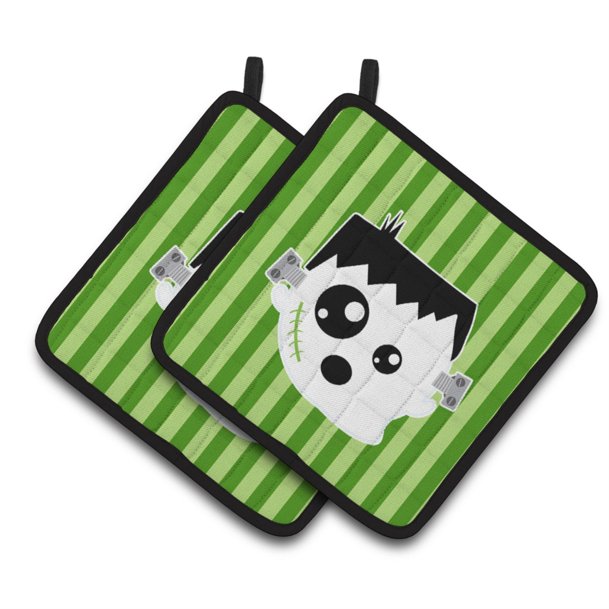 'Caroline'S Treasures Bb6958Pthd Halloween Ghost Frankenstein Pair Of Pot Holders, 7.5 X 7.5'''', Multicolor''