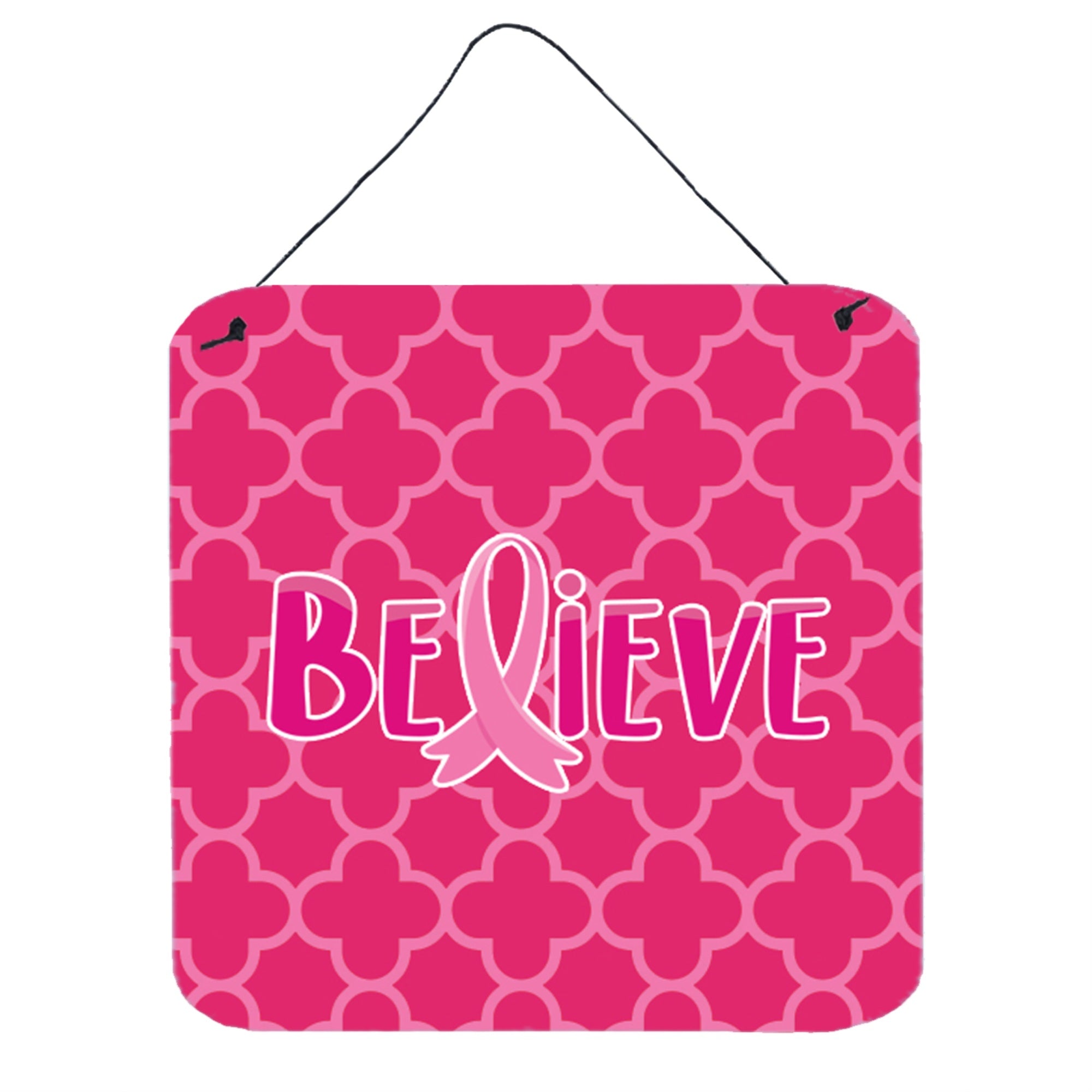 'Caroline'S Treasures Breast Cancer Awareness Ribbon Believe Metal Print, 6'''' X 6'''', Multicolor''