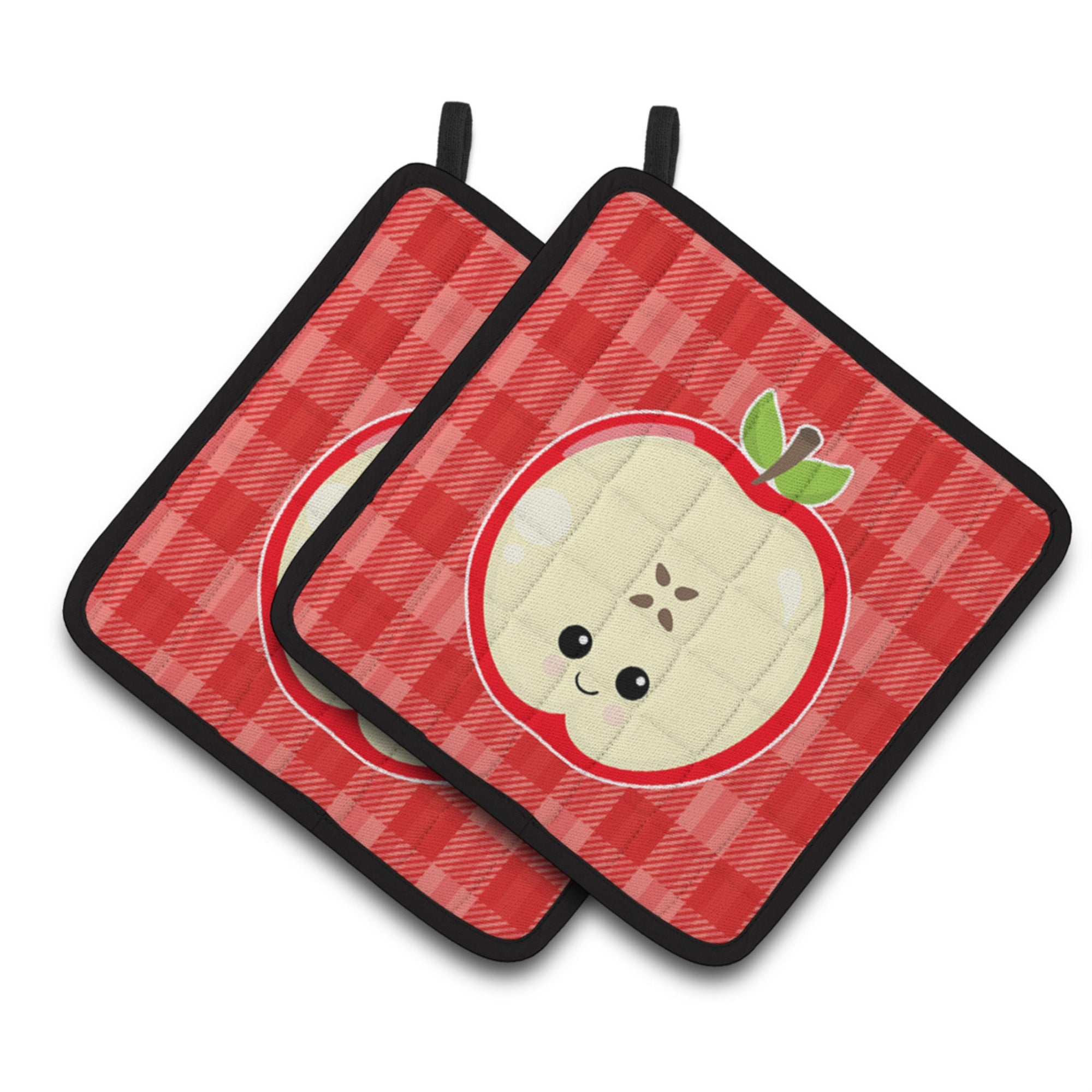 'Caroline'S Treasures Bb6983Pthd Apple Face Pair Of Pot Holders, 7.5 X 7.5'''', Multicolor''