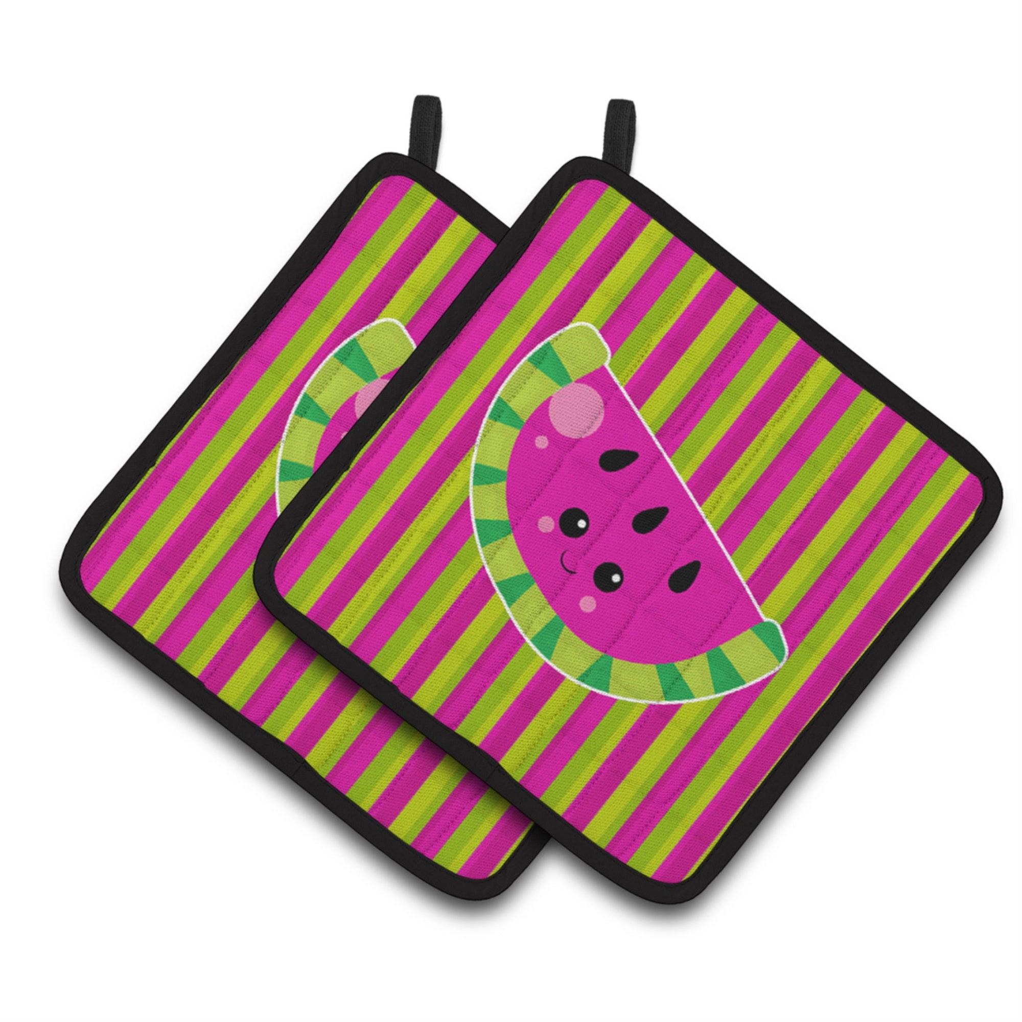 'Caroline'S Treasures Bb6987Pthd Watermelon Face Pair Of Pot Holders, 7.5 X 7.5'''', Multicolor''