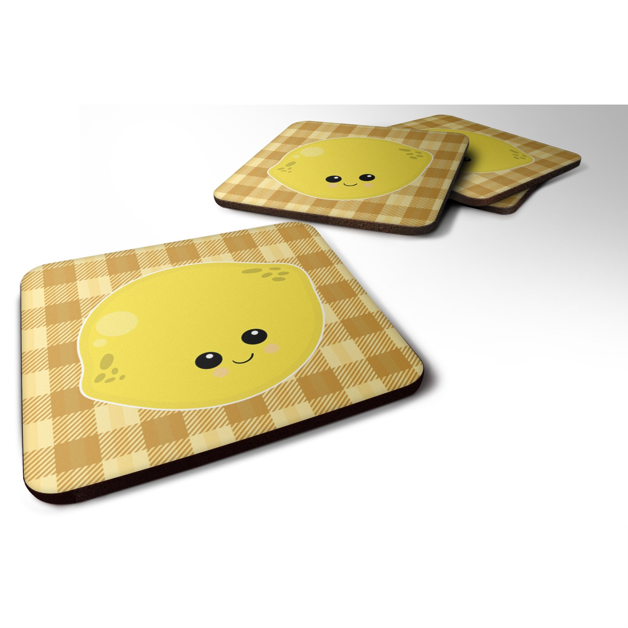 'Caroline'S Treasures Bb6990Fc Lemon Face Foam Coaster Set Of 4, 3.5'''', Multicolor''