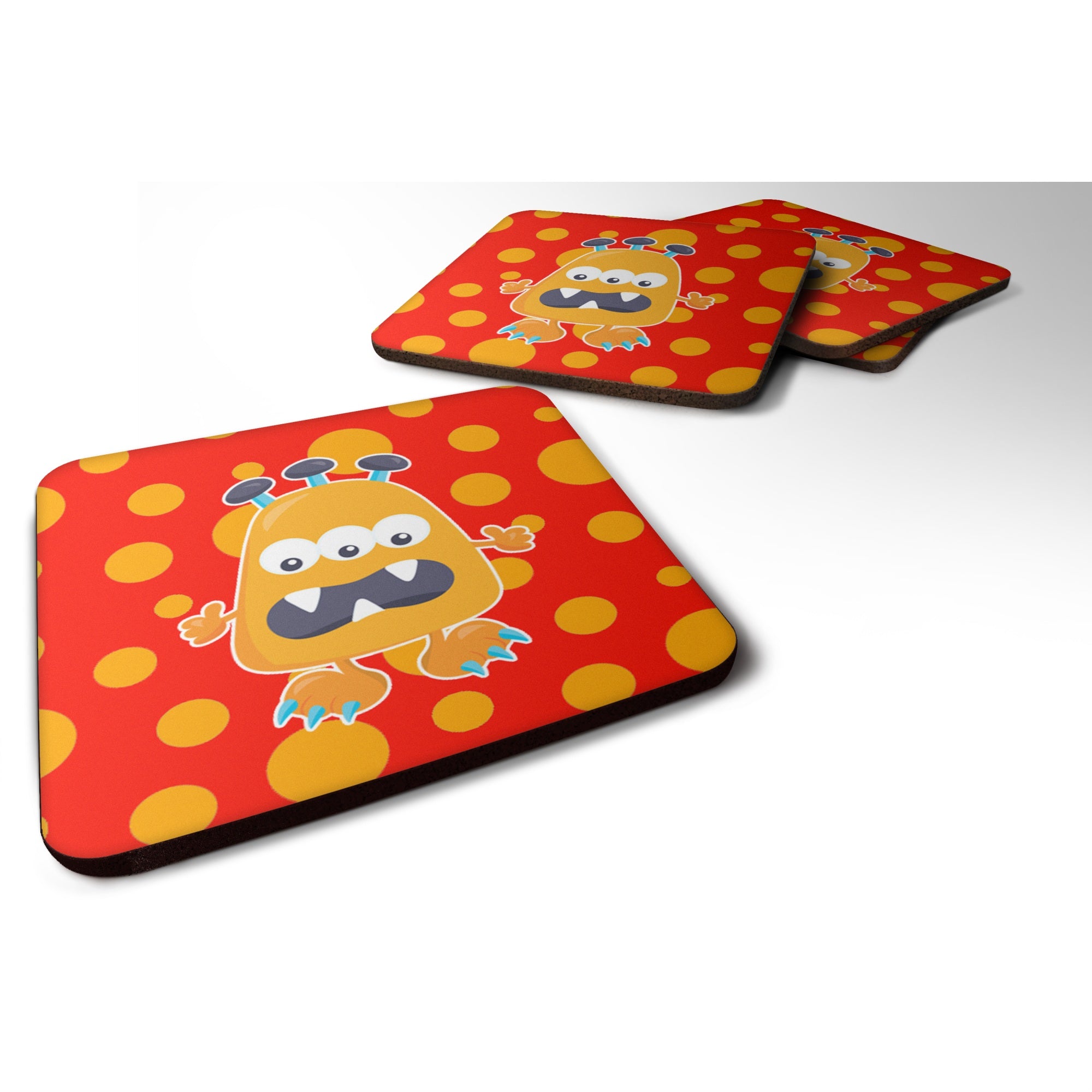 'Caroline'S Treasures Little Monster Visonator Foam Coaster Set Of 4, 3.5, Multicolor''