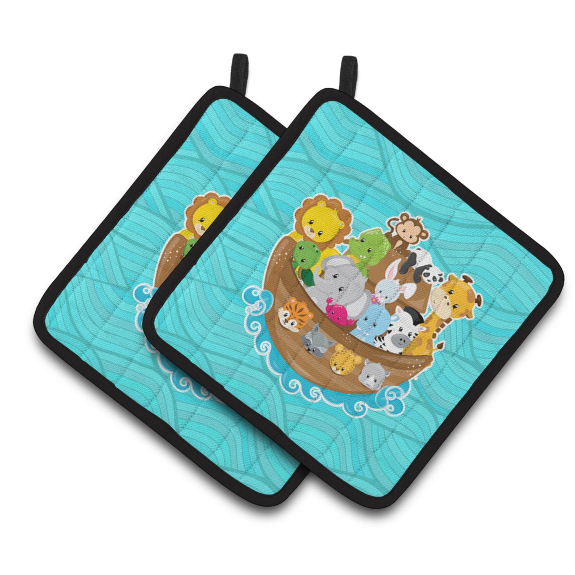 'Caroline'S Treasures Noah'S Ark Pair Of Pot Holders, 7.5 X 7.5, Multicolor''