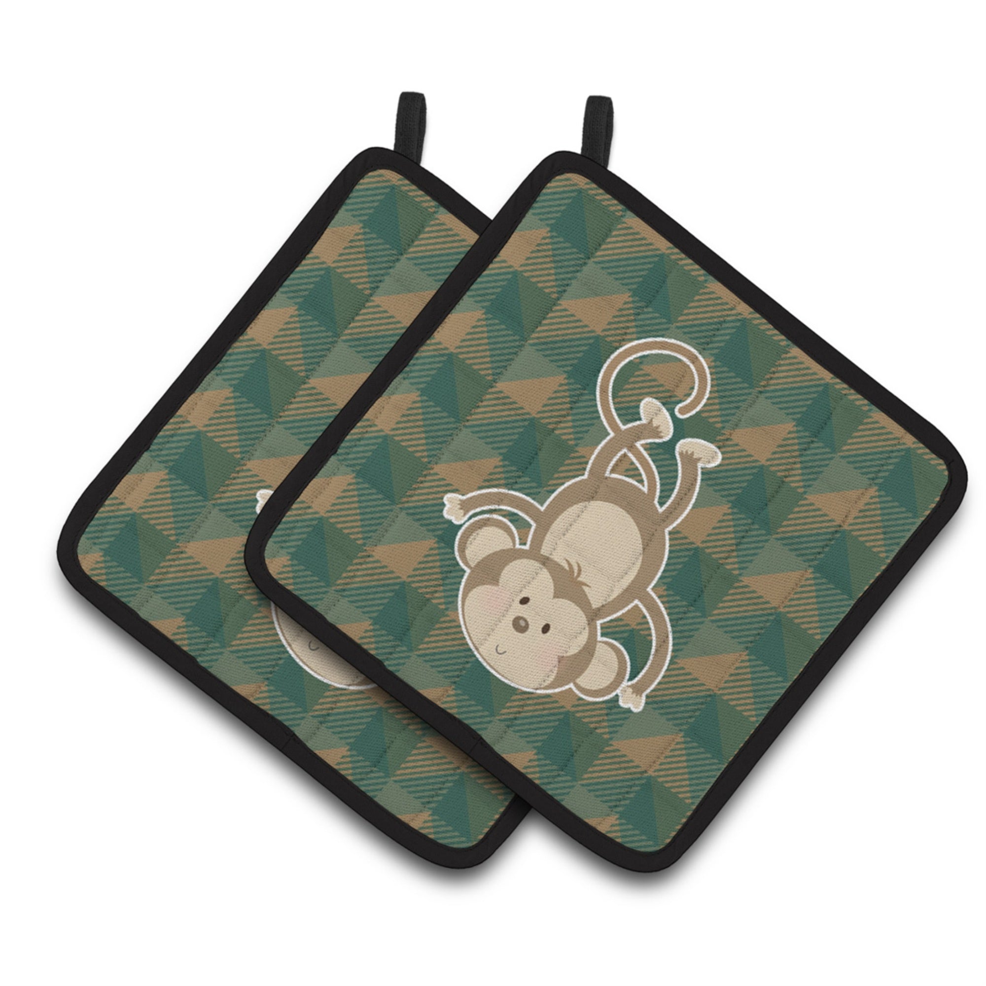 'Caroline'S Treasures Bb7023Pthd Monkey Pair Of Pot Holders, 7.5 X 7.5'''', Multicolor''