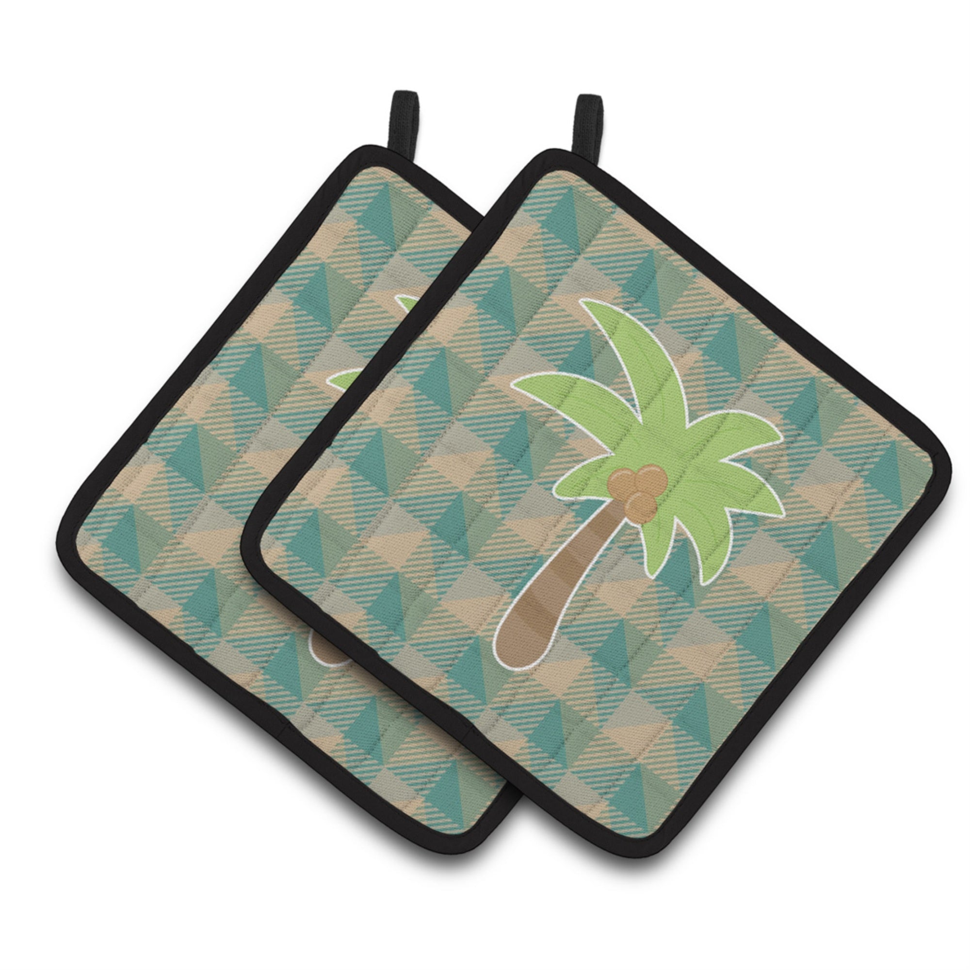 'Caroline'S Treasures Bb7028Pthd Palm Tree Pair Of Pot Holders, 7.5 X 7.5'''', Multicolor''