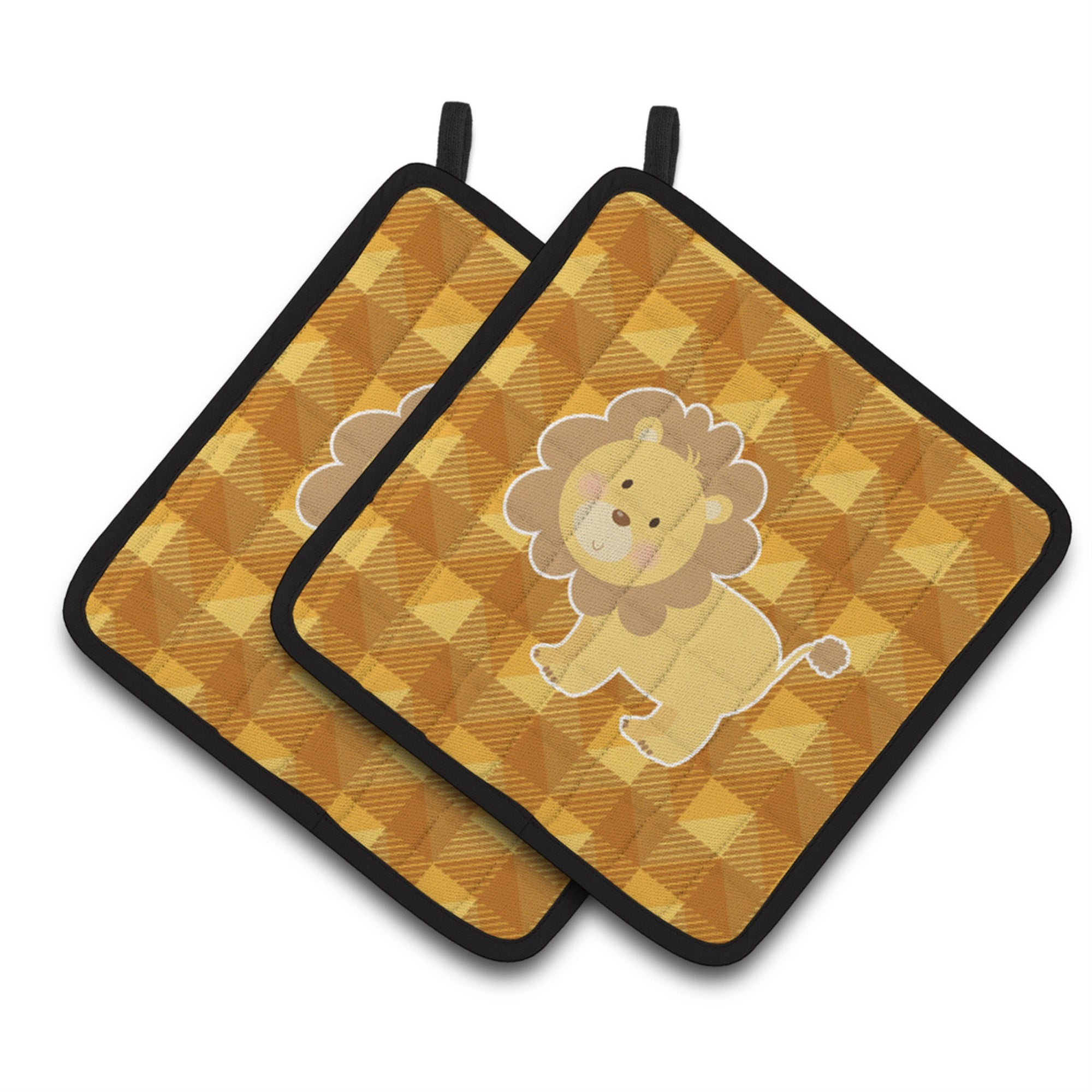 'Caroline'S Treasures Bb7032Pthd Lion Pair Of Pot Holders, 7.5 X 7.5'''', Multicolor''
