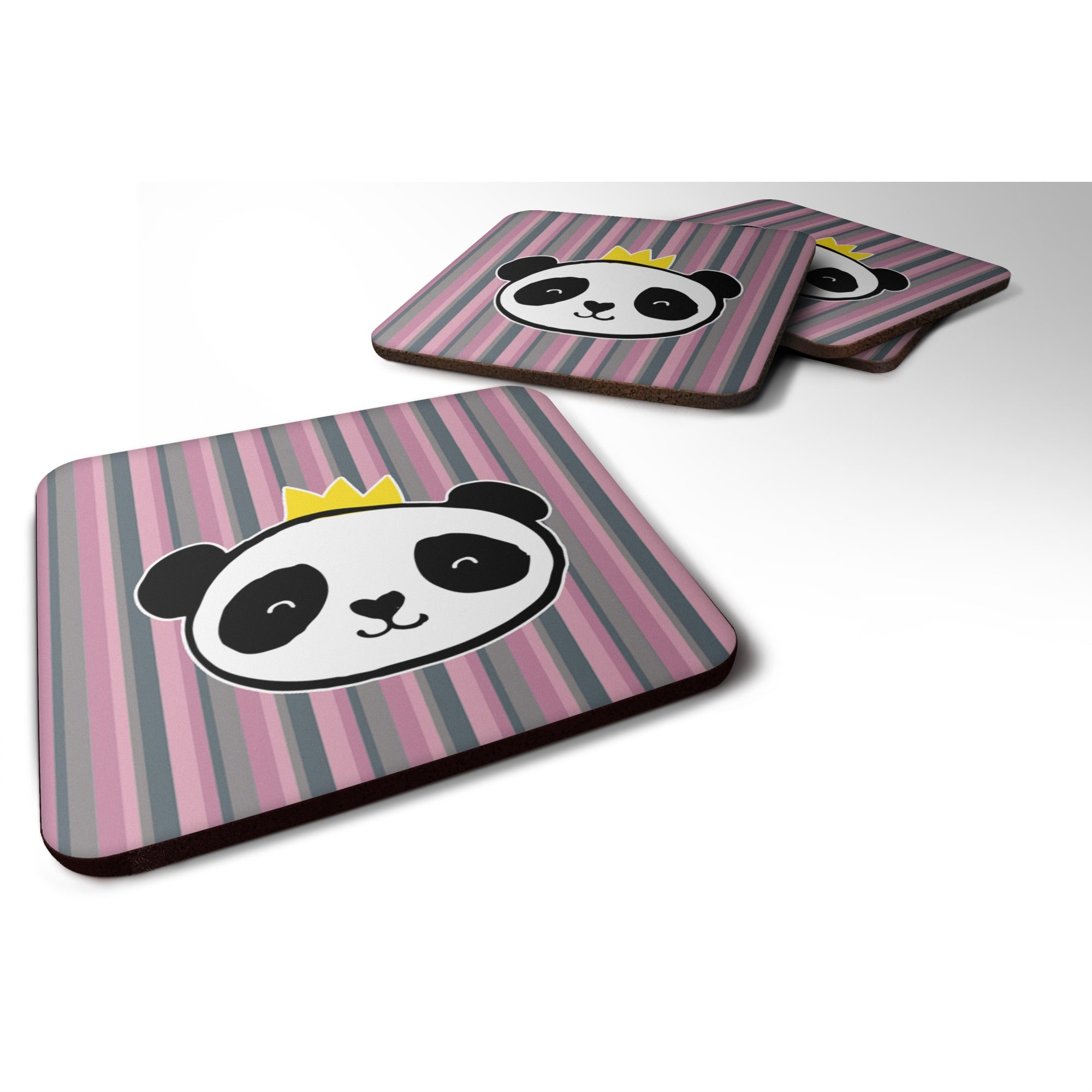 'Caroline'S Treasures Panda Bear Queen Foam Coaster Set Of 4, 3.5, Multicolor''