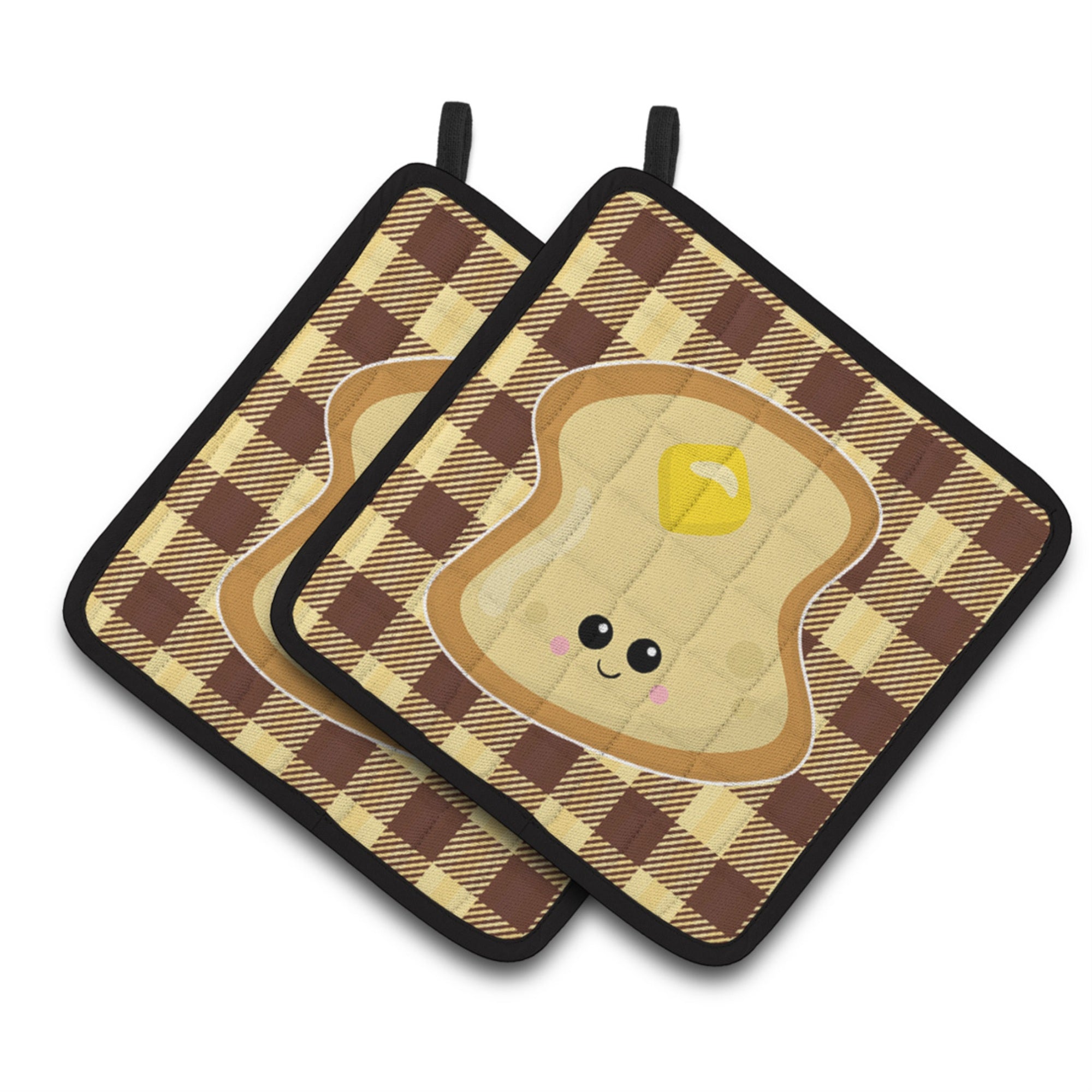'Caroline'S Treasures Buttered Toast Face Pair Of Pot Holders, 7.5 X 7.5, Multicolor''