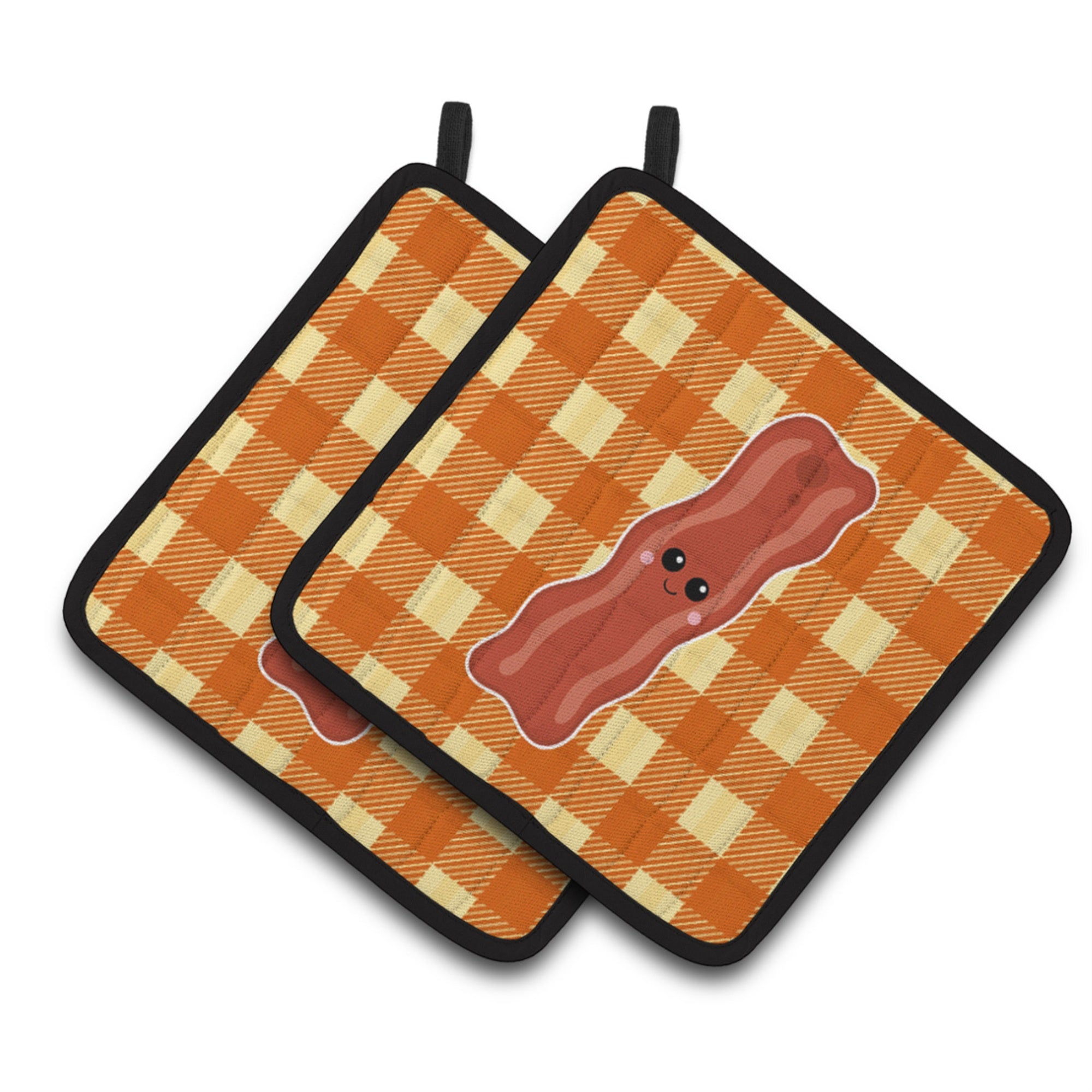 'Caroline'S Treasures Bb7043Pthd Bacon Face Pair Of Pot Holders, 7.5 X 7.5'''', Multicolor''