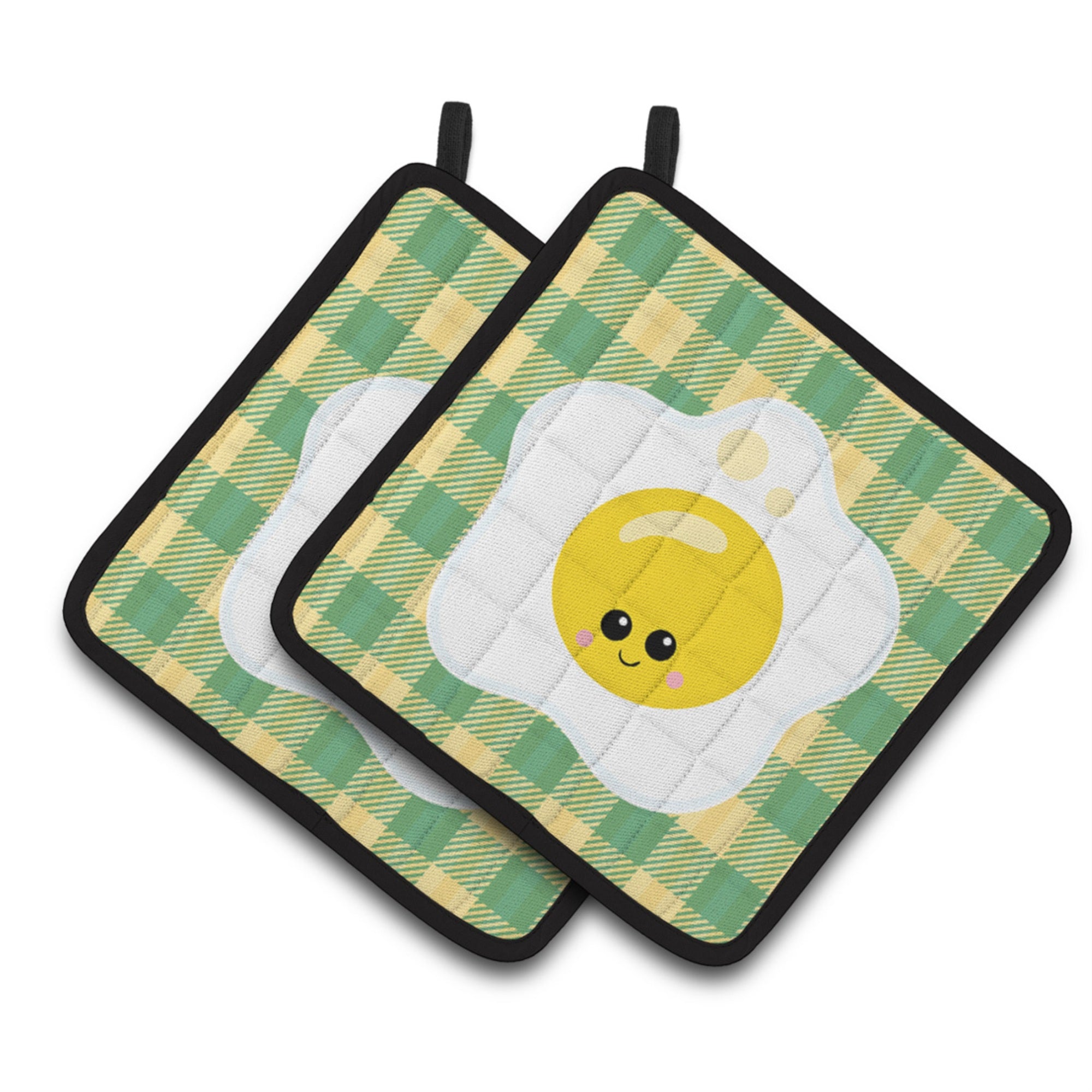 'Caroline'S Treasures Bb7044Pthd Fried Egg Face Pair Of Pot Holders, 7.5 X 7.5'''', Multicolor''