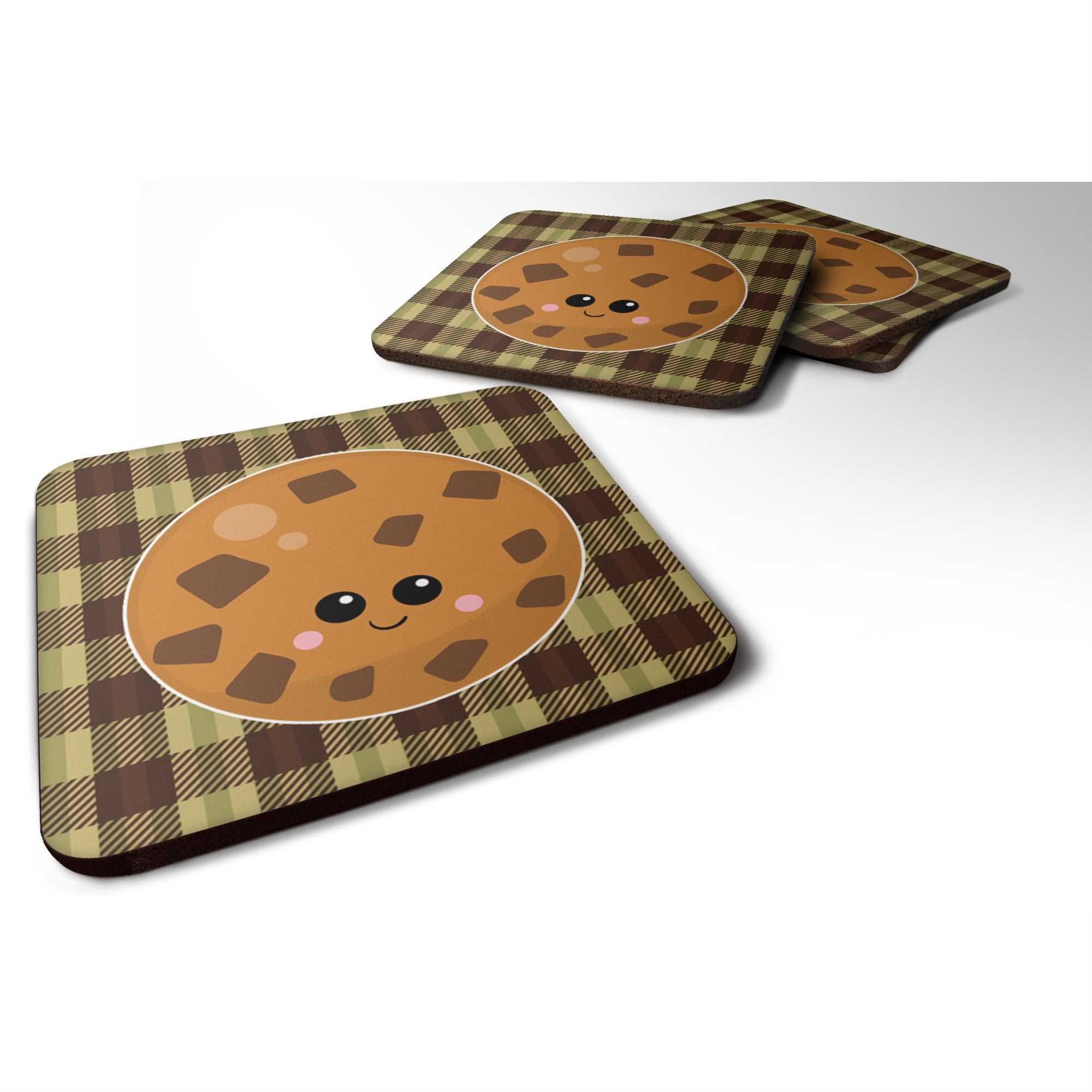 'Caroline'S Treasures Cookie Face Foam Coaster Set Of 4, 3.5, Multicolor''
