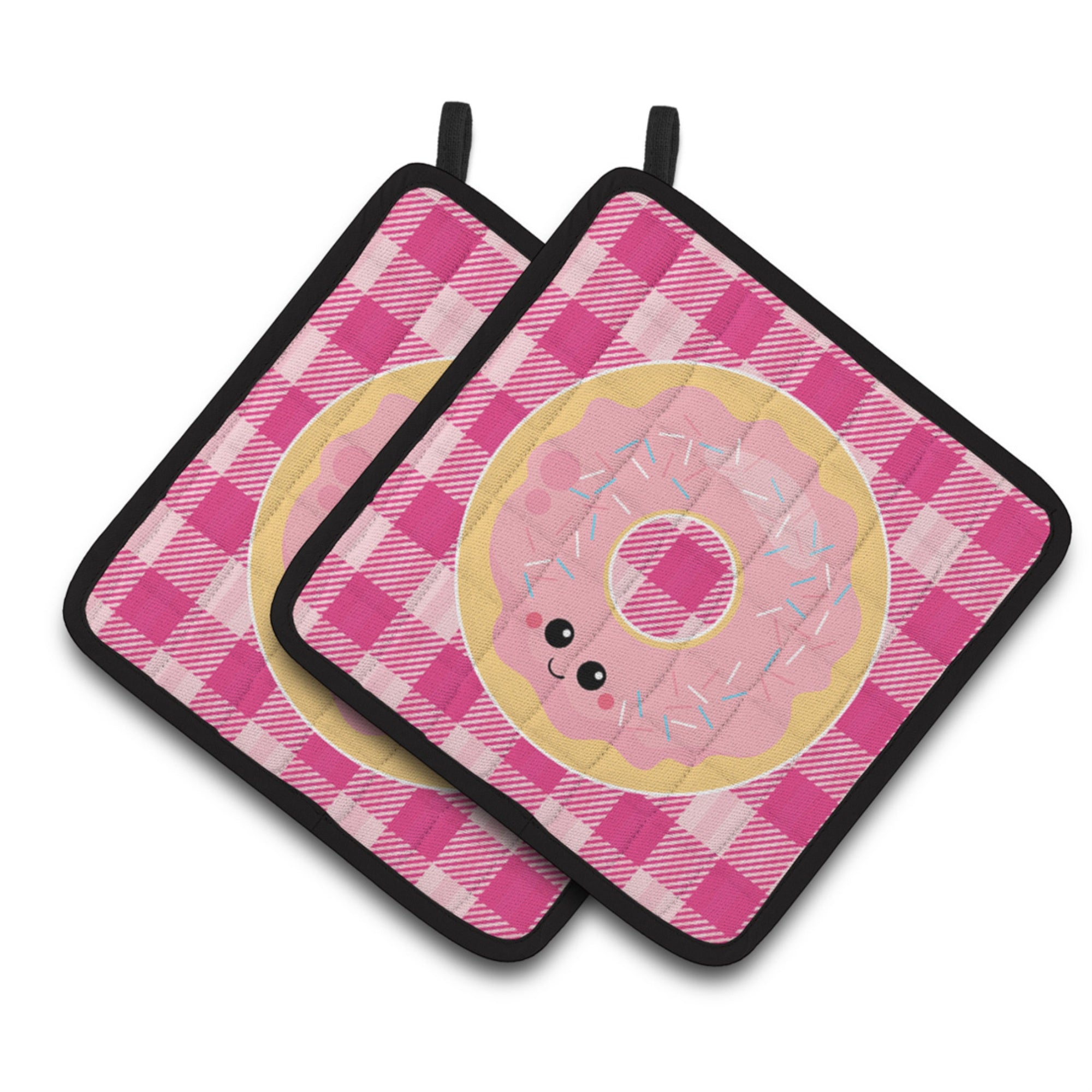 'Caroline'S Treasures Bb7048Pthd Donut Face Pair Of Pot Holders, 7.5 X 7.5'''', Multicolor''