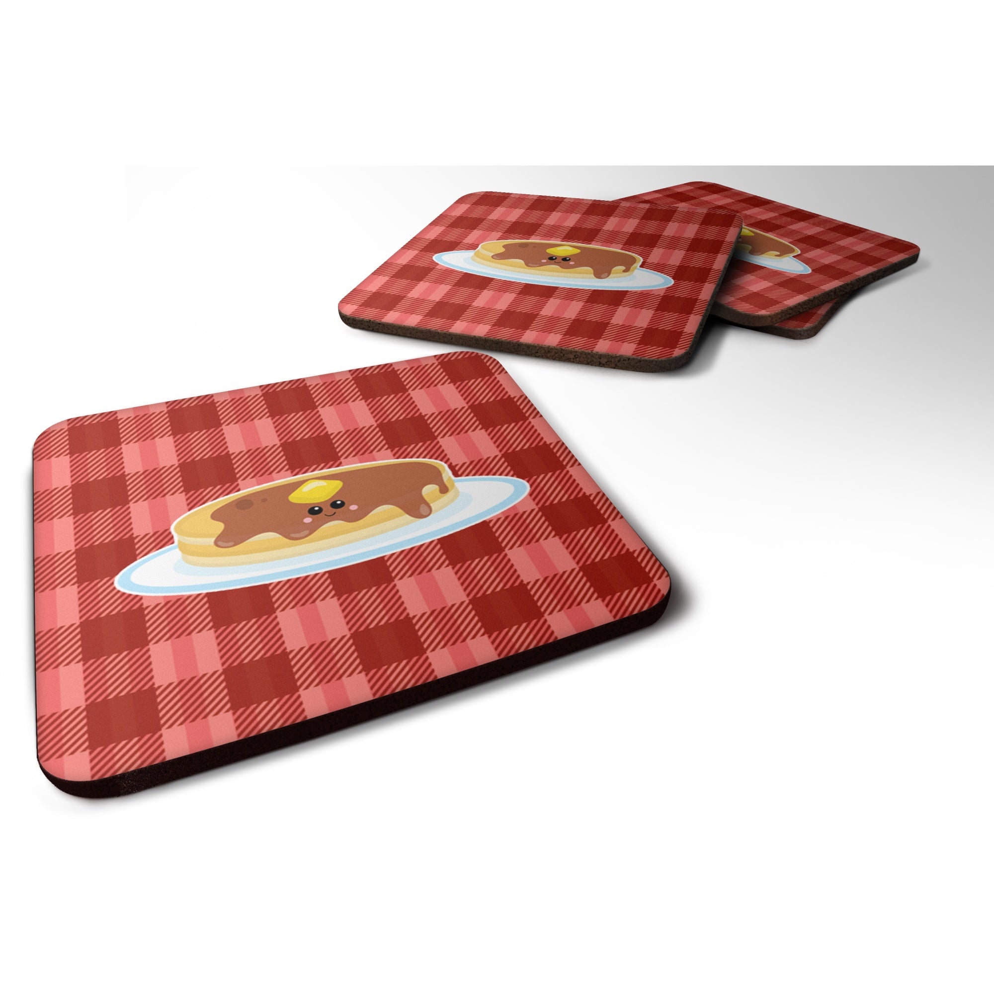 'Caroline'S Treasures Pancake Face Foam Coaster Set Of 4, 3.5, Multicolor''