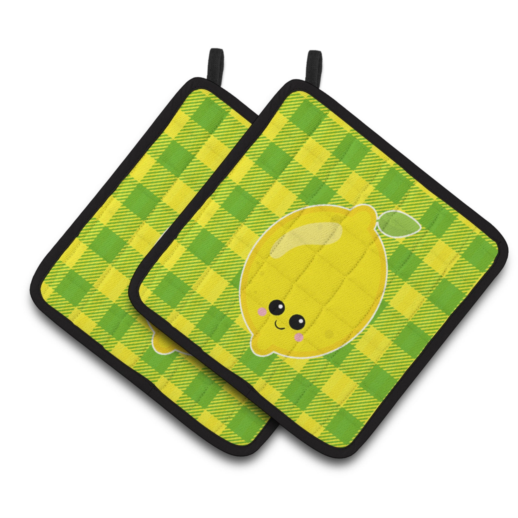 'Caroline'S Treasures Bb7055Pthd Lemon Face Pair Of Pot Holders, 7.5 X 7.5'''', Multicolor''