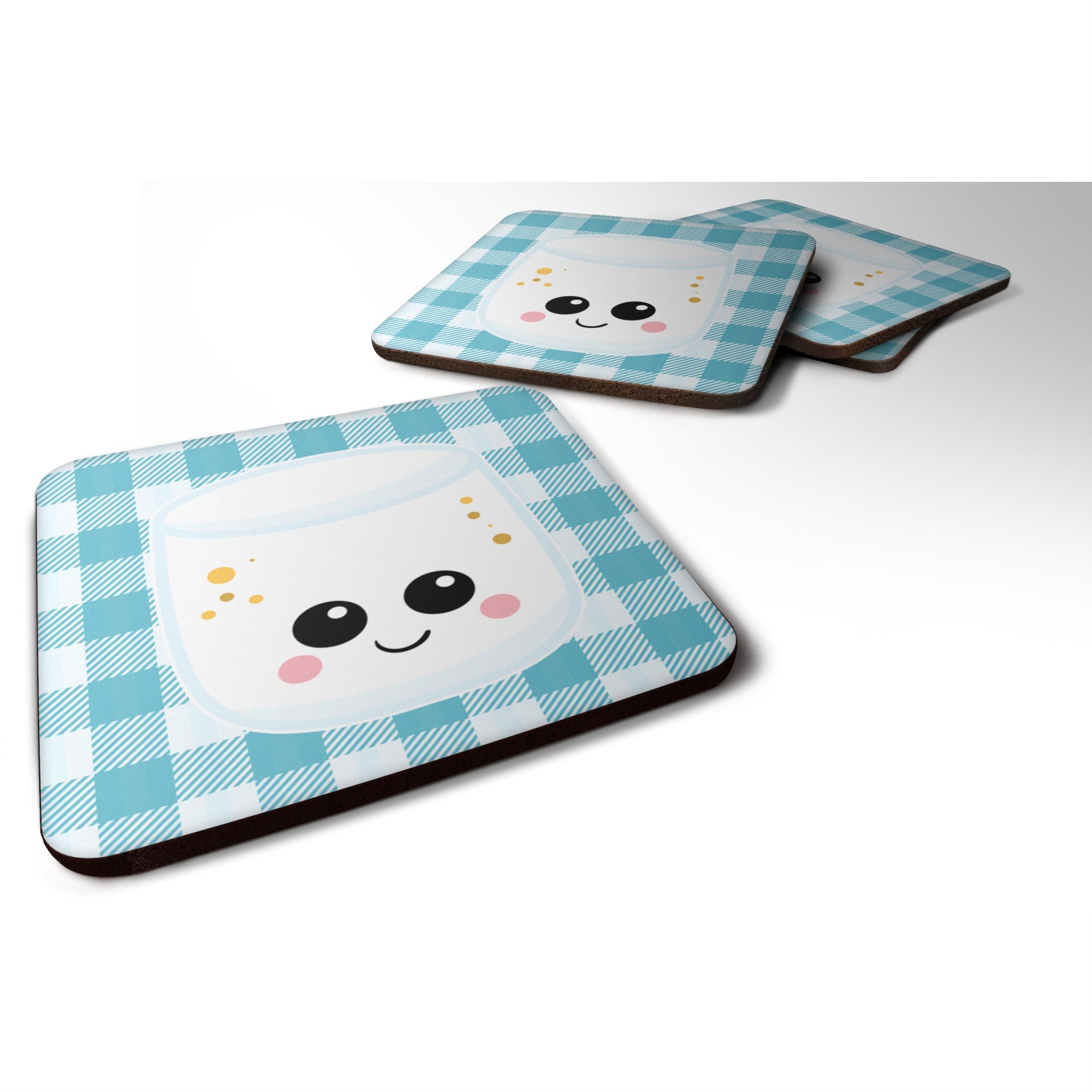 'Caroline'S Treasures Marshmellow Face Foam Coaster Set Of 4, 3.5, Multicolor''