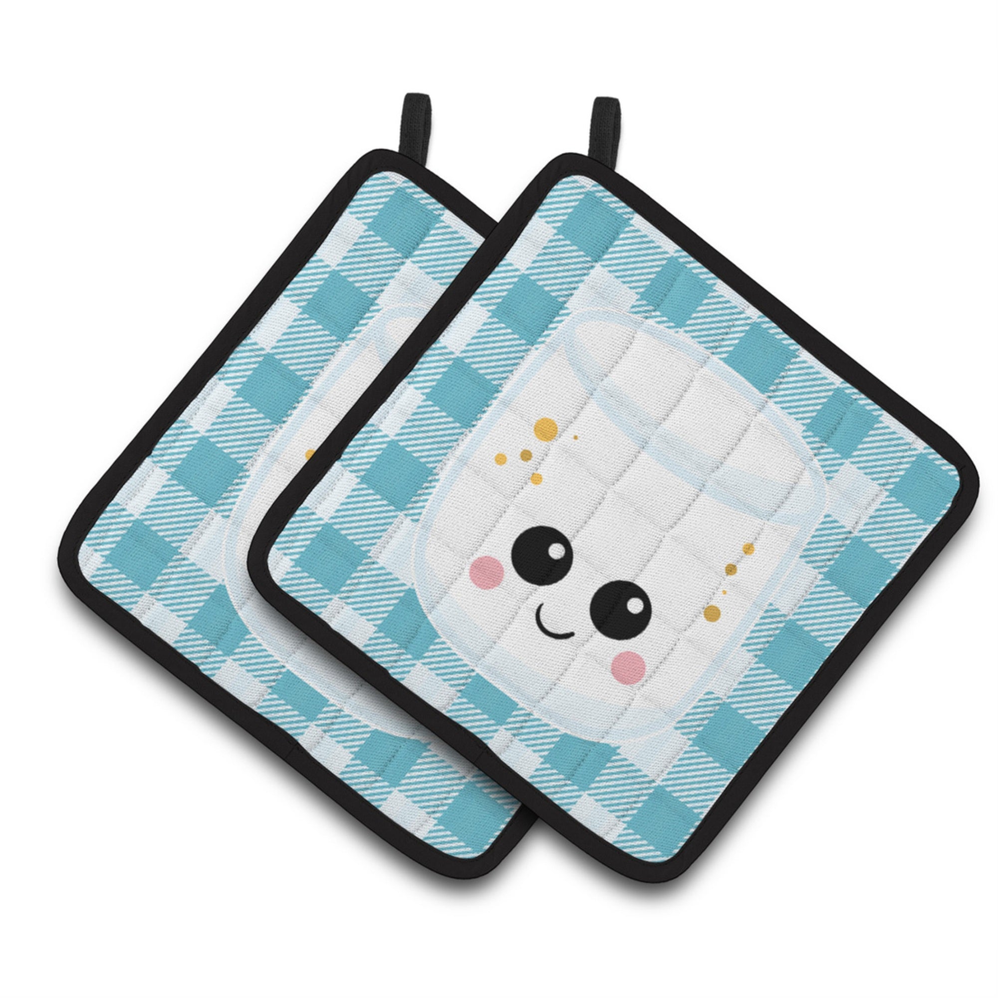 'Caroline'S Treasures Bb7056Pthd Marshmellow Face Pair Of Pot Holders, 7.5 X 7.5'''', Multicolor''