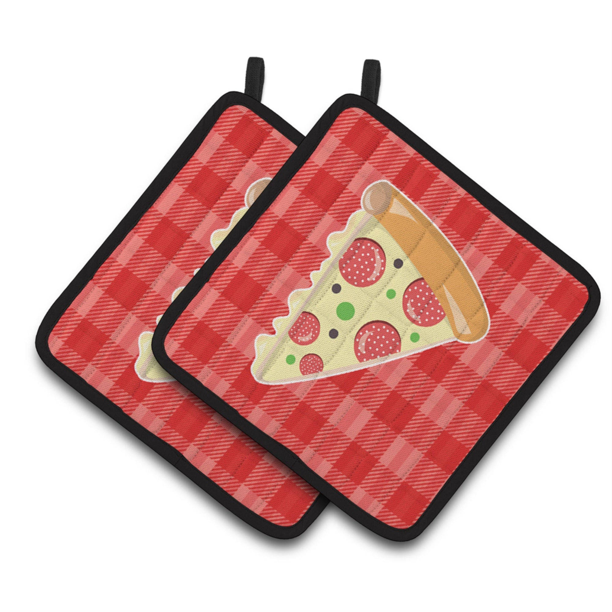 'Caroline'S Treasures Bb7057Pthd Slice Of Pizza Pair Of Pot Holders, 7.5 X 7.5'''', Multicolor''