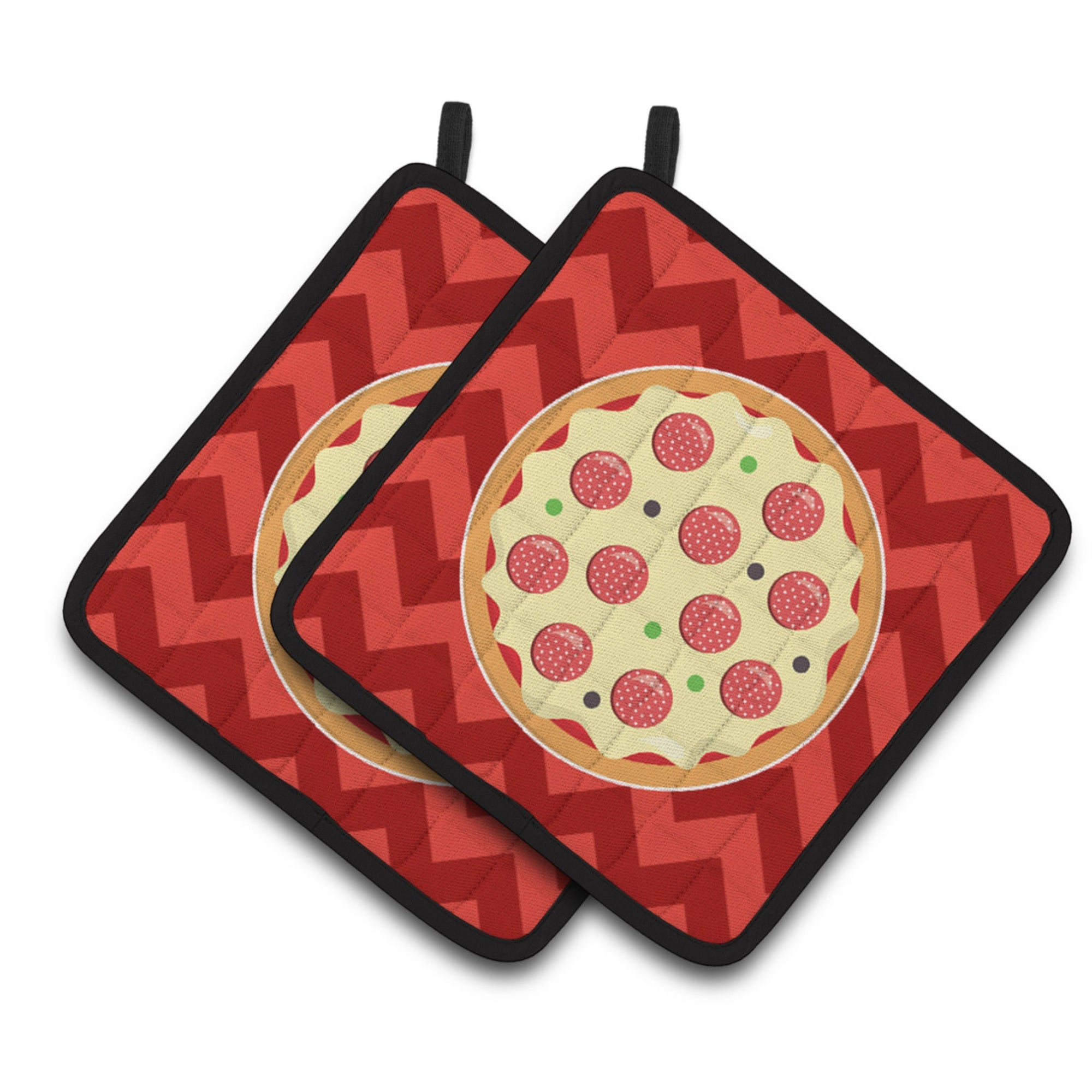 'Caroline'S Treasures Bb7058Pthd Large Pizza Pair Of Pot Holders, 7.5 X 7.5'''', Multicolor''