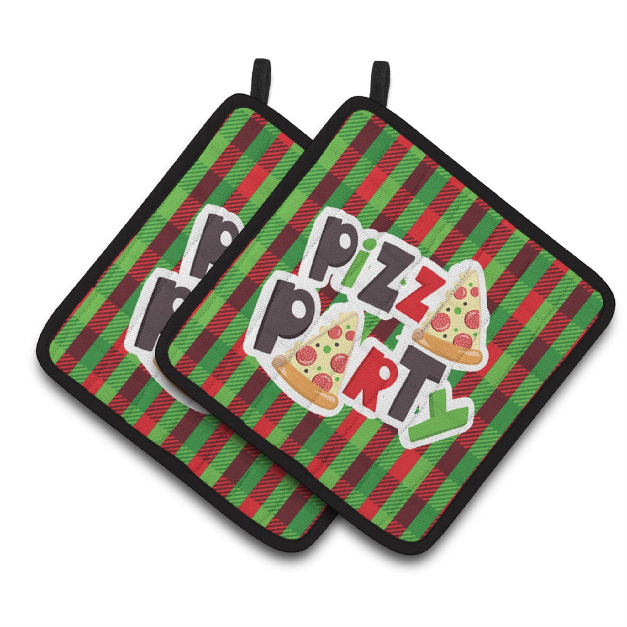'Caroline'S Treasures Bb7059Pthd Pizza Party Pair Of Pot Holders, 7.5 X 7.5'''', Multicolor''