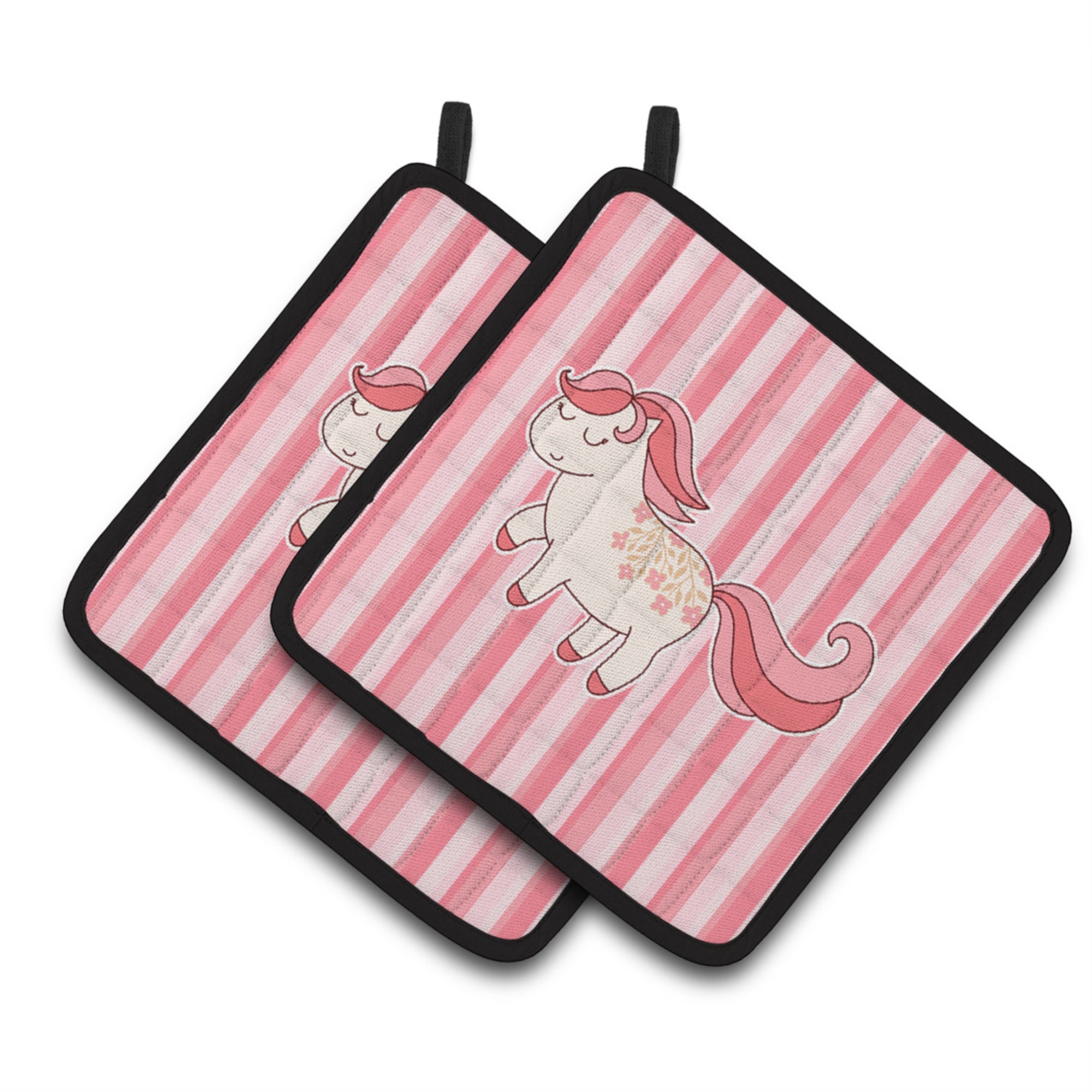 'Caroline'S Treasures Bb7060Pthd Little Pink Pony Pair Of Pot Holders, 7.5 X 7.5'''', Multicolor''