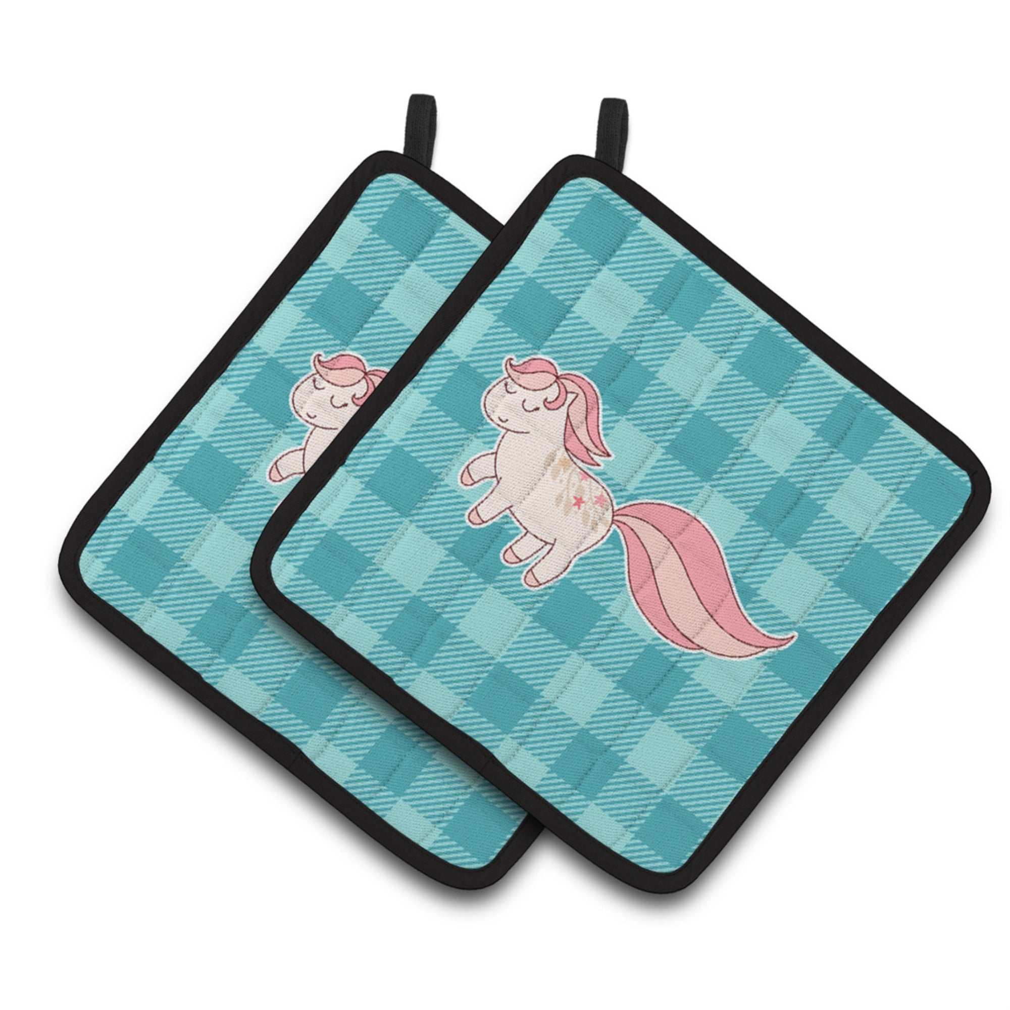 'Caroline'S Treasures Little Pink Pony Polkadots Pair Of Pot Holders, 7.5 X 7.5, Multicolor''