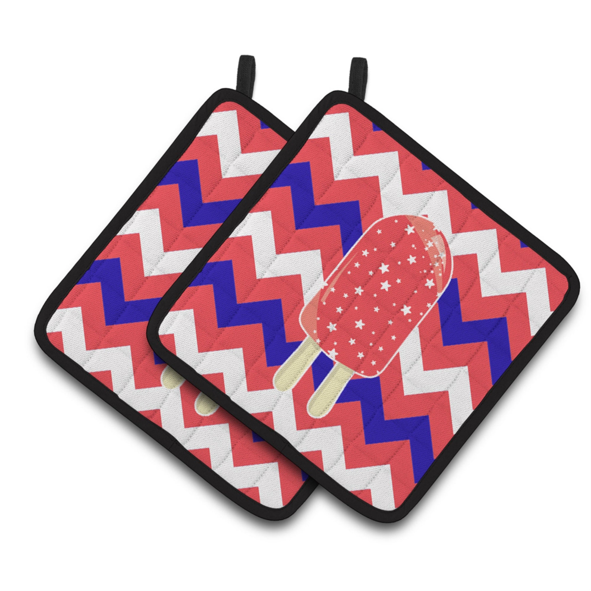 'Caroline'S Treasures Bb7063Pthd Ice Pop Popcicle Red White Blue Pair Of Pot Holders, 7.5 X 7.5'''', Multicolor''
