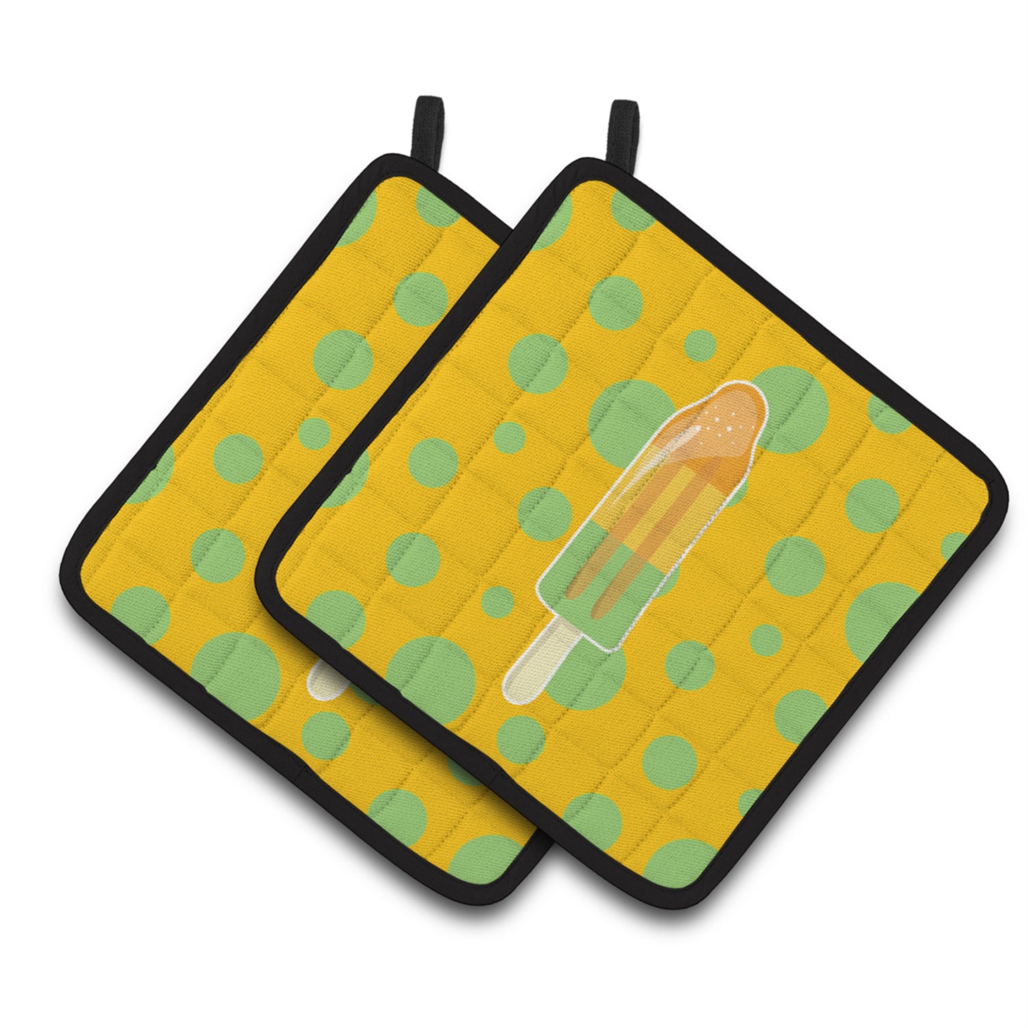 'Caroline'S Treasures Bb7064Pthd Ice Pop Popcicle Orange Green Pair Of Pot Holders, 7.5 X 7.5'''', Multicolor''