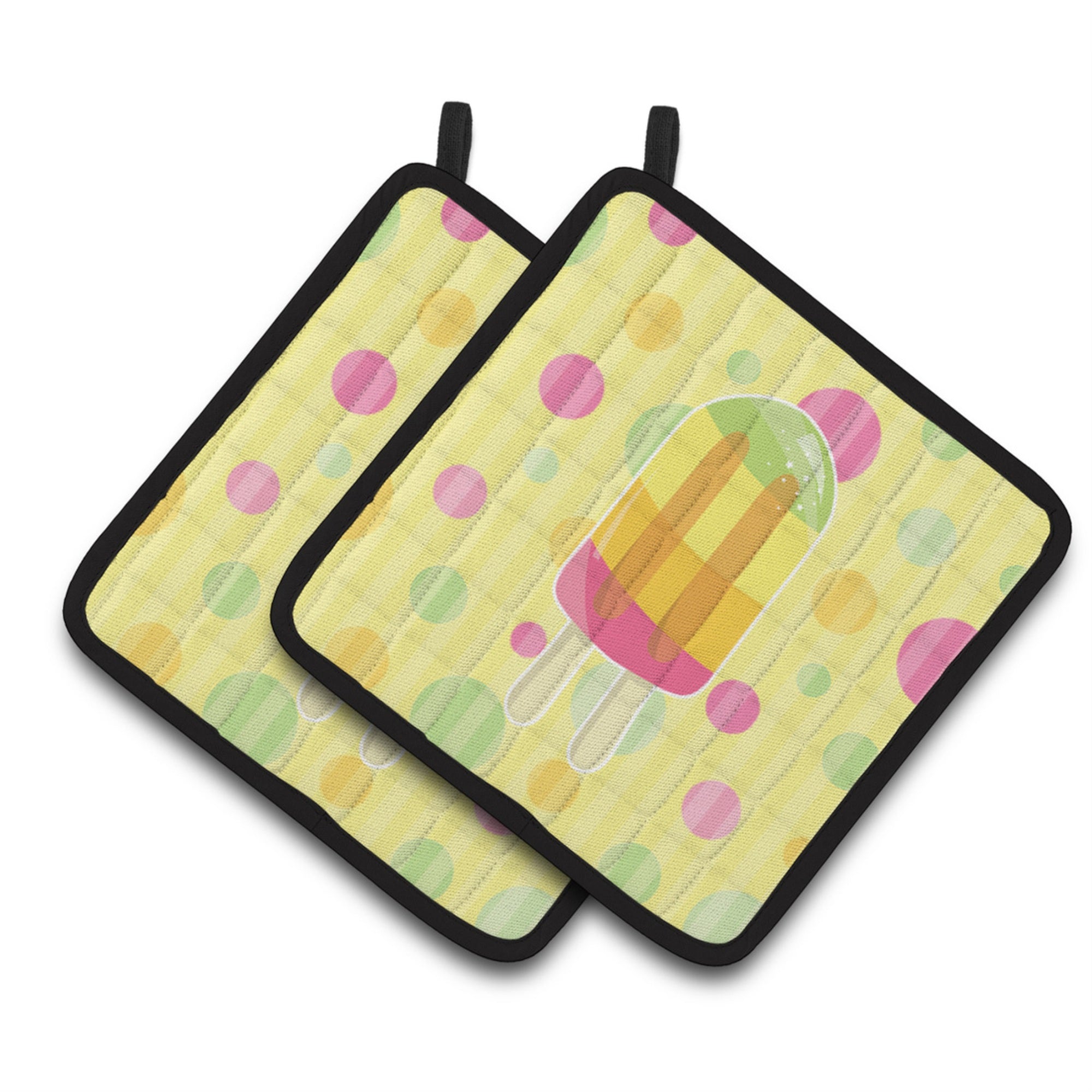 'Caroline'S Treasures Bb7065Pthd Ice Pop Popcicle Polkadots Pair Of Pot Holders, 7.5 X 7.5'''', Multicolor''