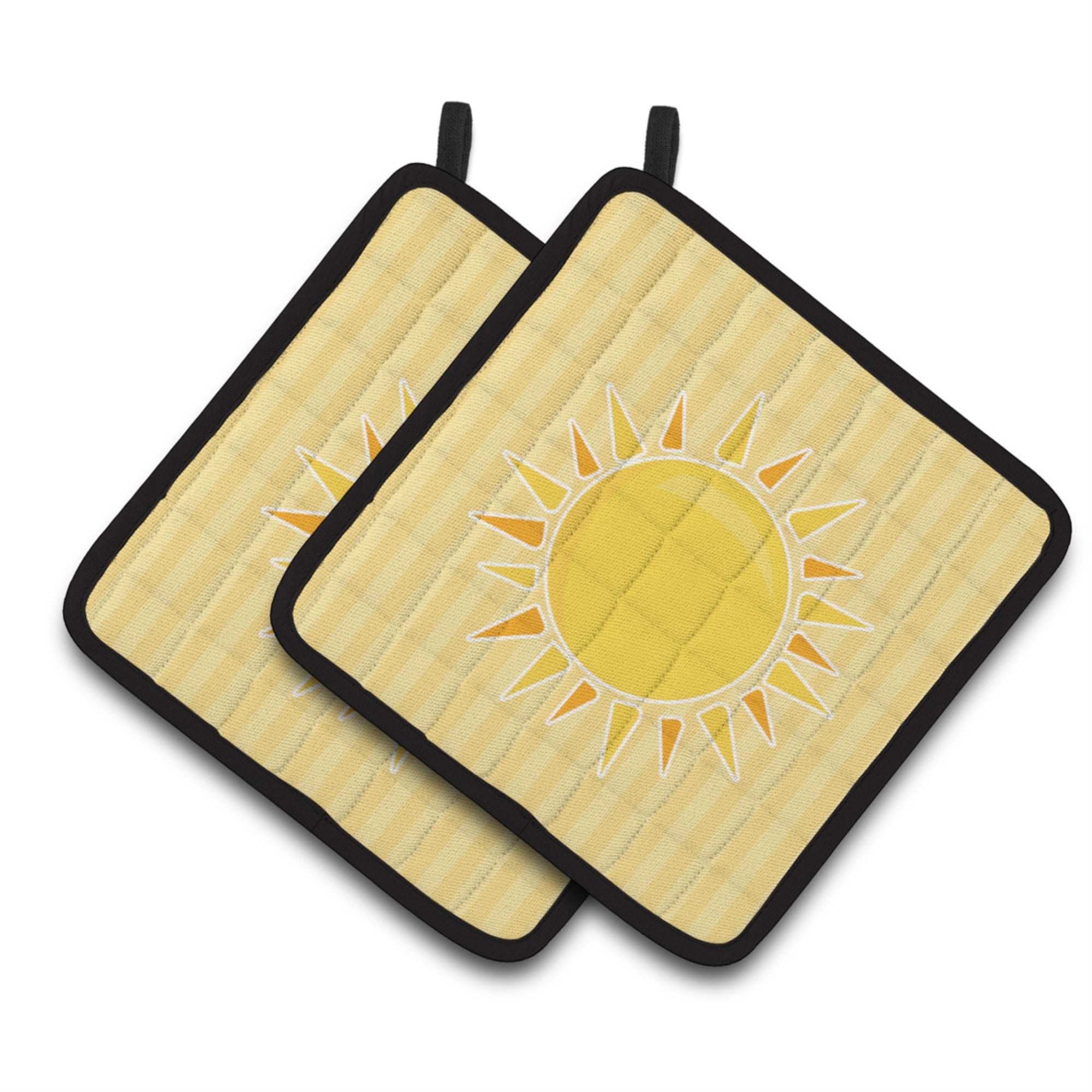 'Caroline'S Treasures Bb7066Pthd Sunshine Sun On Stripes Pair Of Pot Holders, 7.5 X 7.5'''', Multicolor''