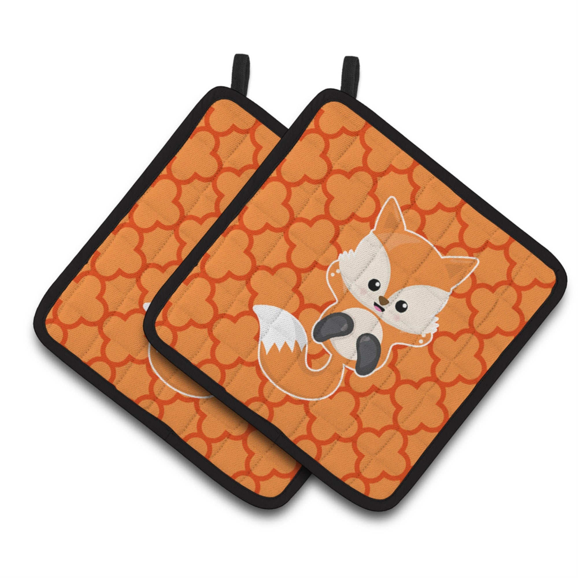 'Caroline'S Treasures Bb7085Pthd Baby Fox Quatrafoil Pair Of Pot Holders, 7.5 X 7.5'''', Multicolor''