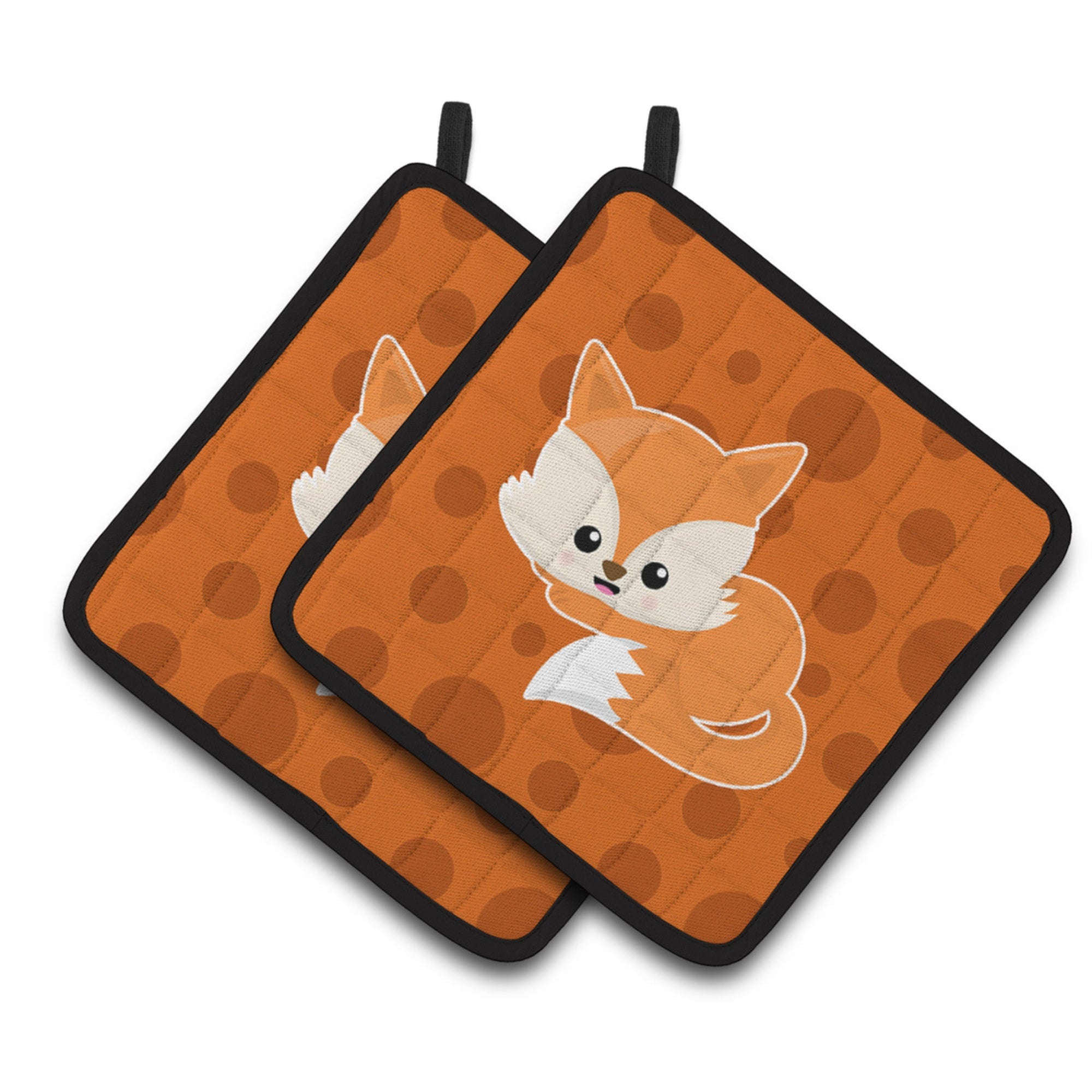 'Caroline'S Treasures Bb7086Pthd Baby Fox Polkadot Pair Of Pot Holders, 7.5 X 7.5'''', Multicolor''