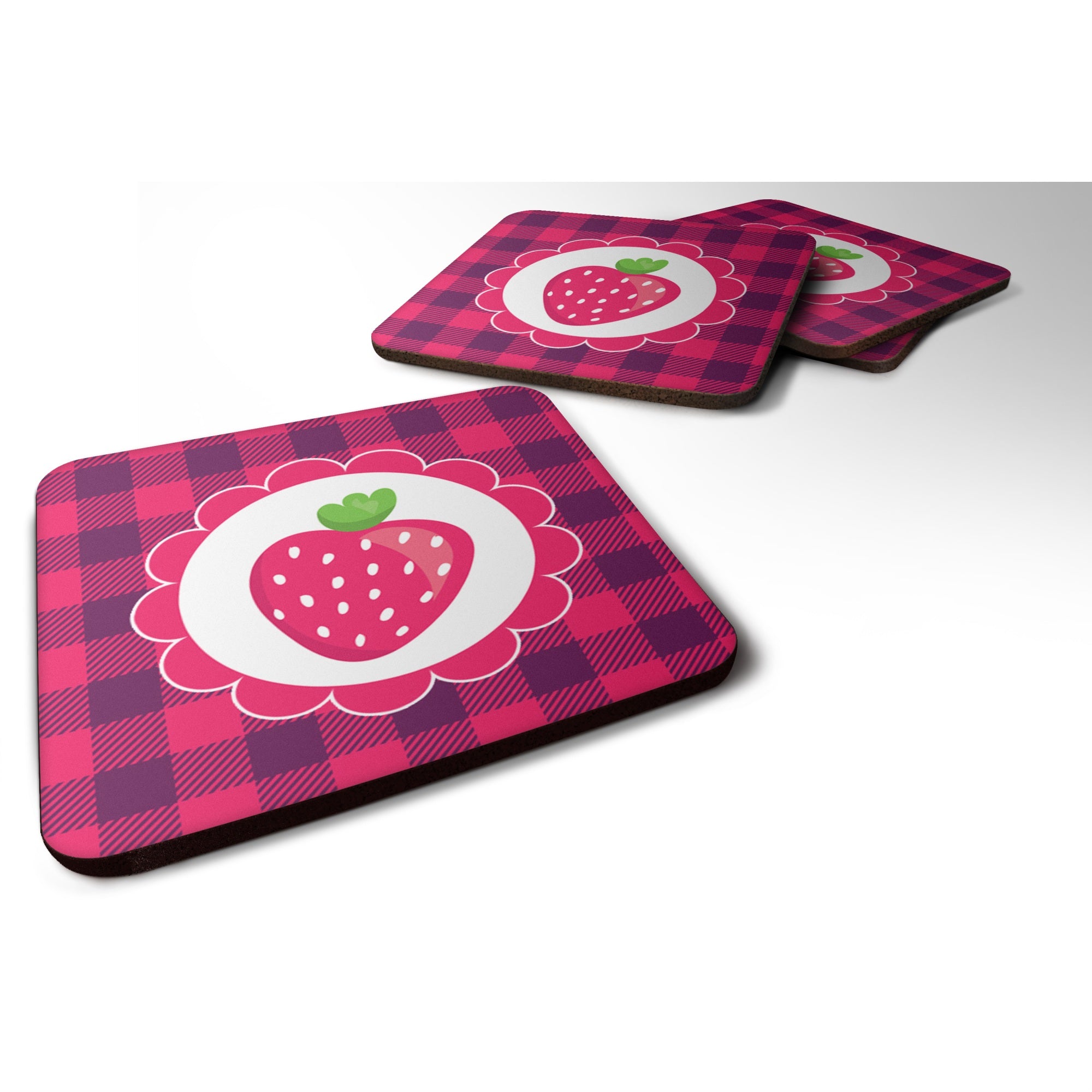 'Caroline'S Treasures Stawberry Foam Coaster Set Of 4, 3.5, Multicolor''